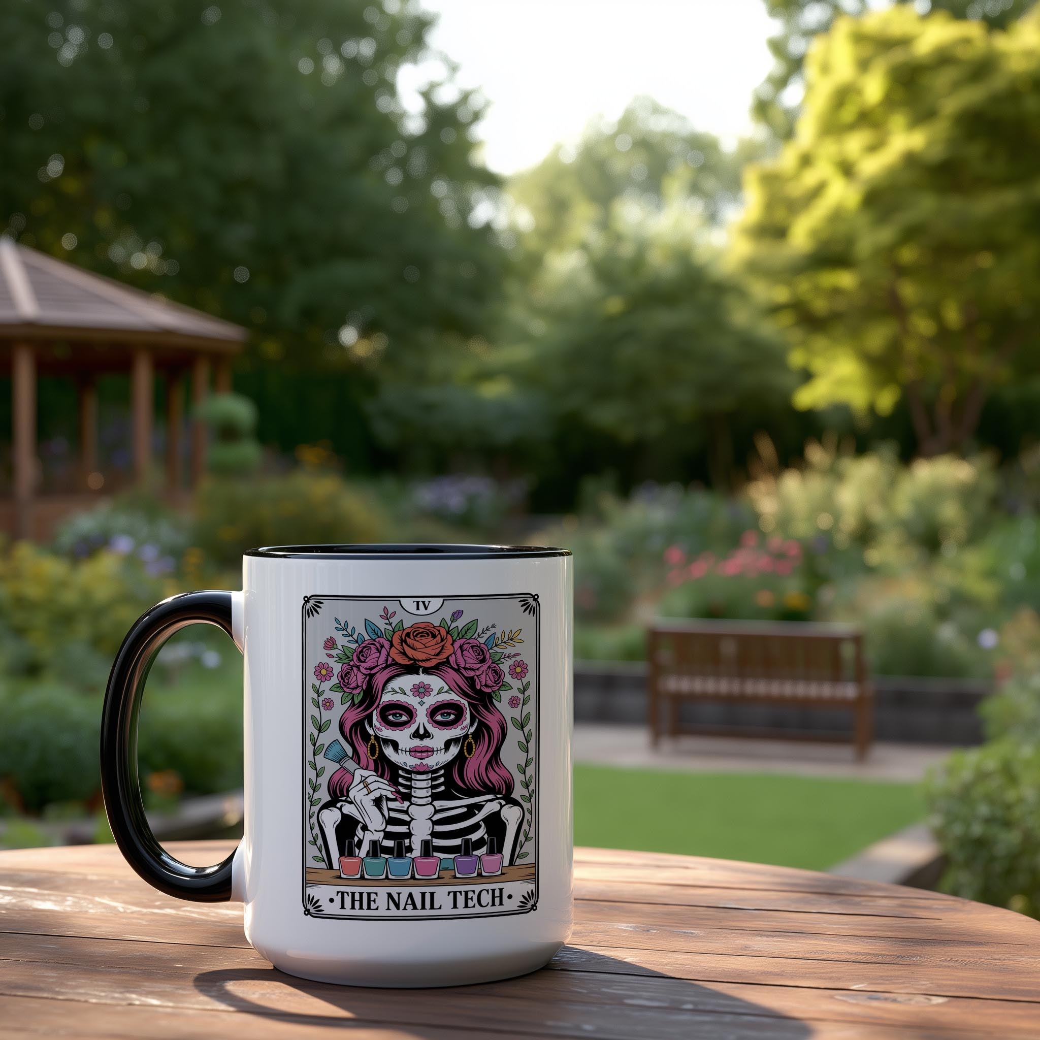 The Nail Tech - Skeleton Tarot Card - Adult Humor Mug