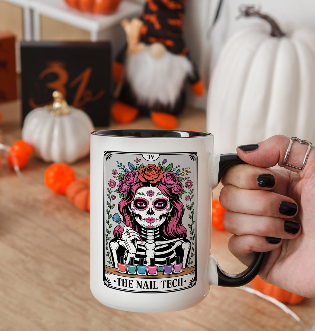 The Nail Tech - Skeleton Tarot Card - Adult Humor Mug