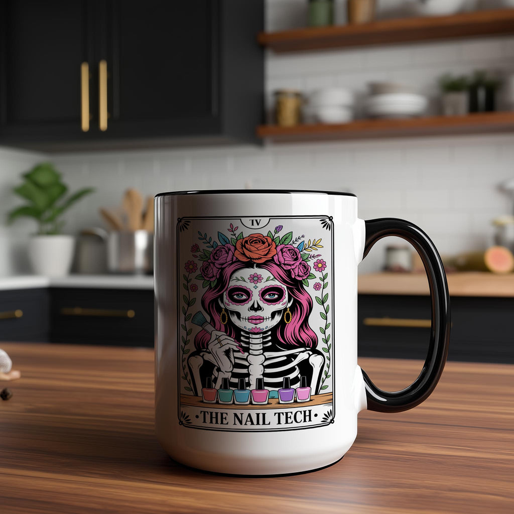 The Nail Tech - Skeleton Tarot Card - Adult Humor Mug