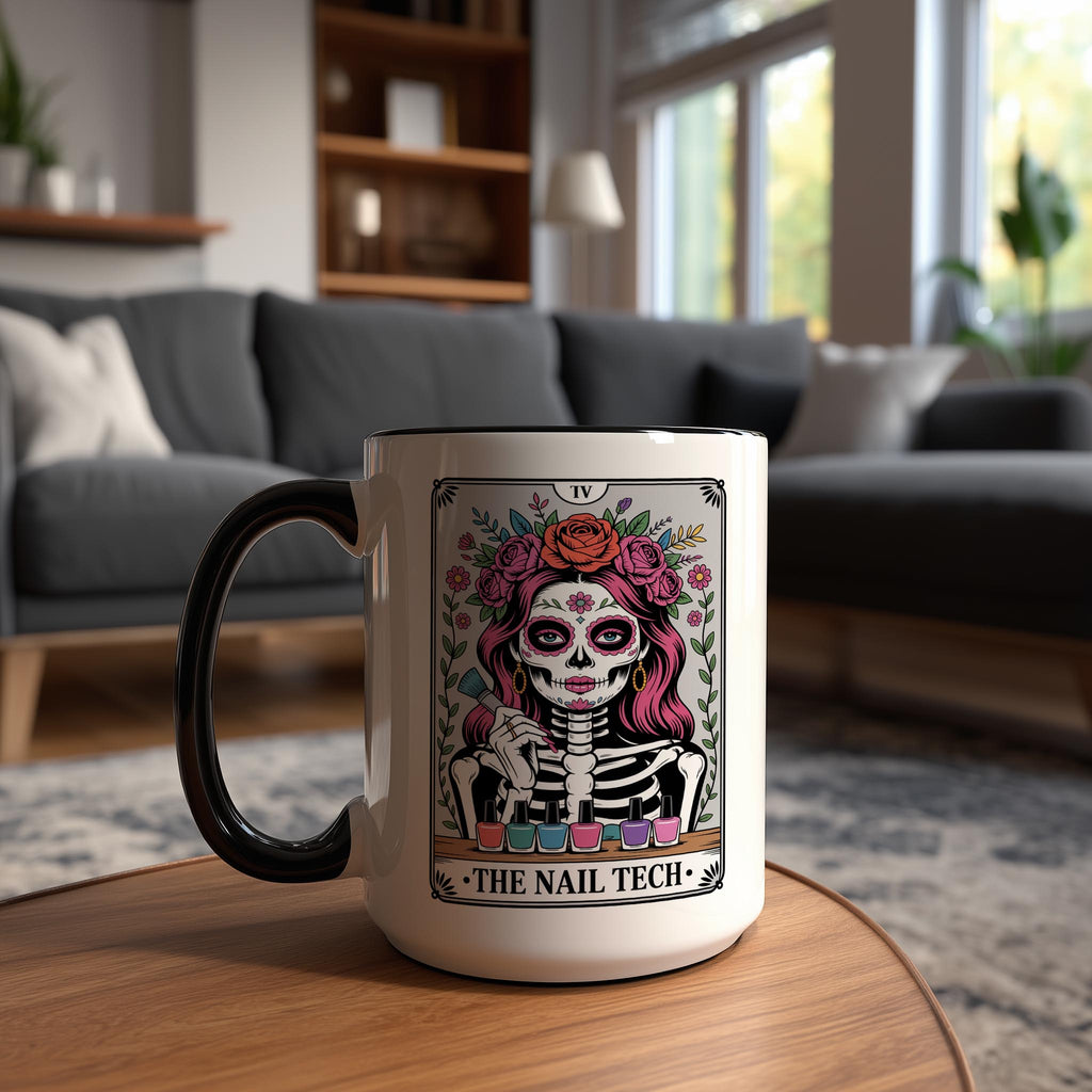 The Nail Tech - Skeleton Tarot Card - Adult Humor Mug