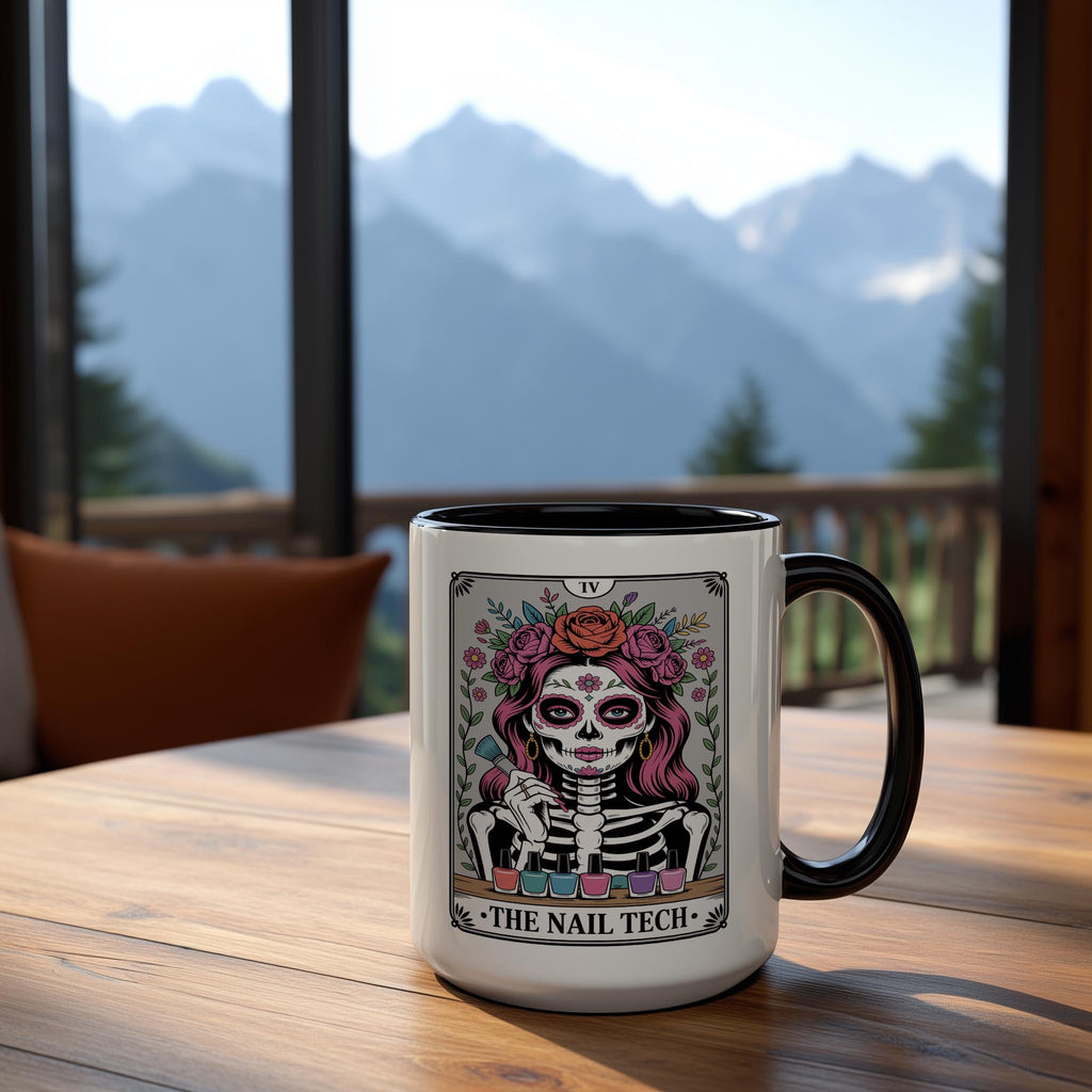 The Nail Tech - Skeleton Tarot Card - Adult Humor Mug