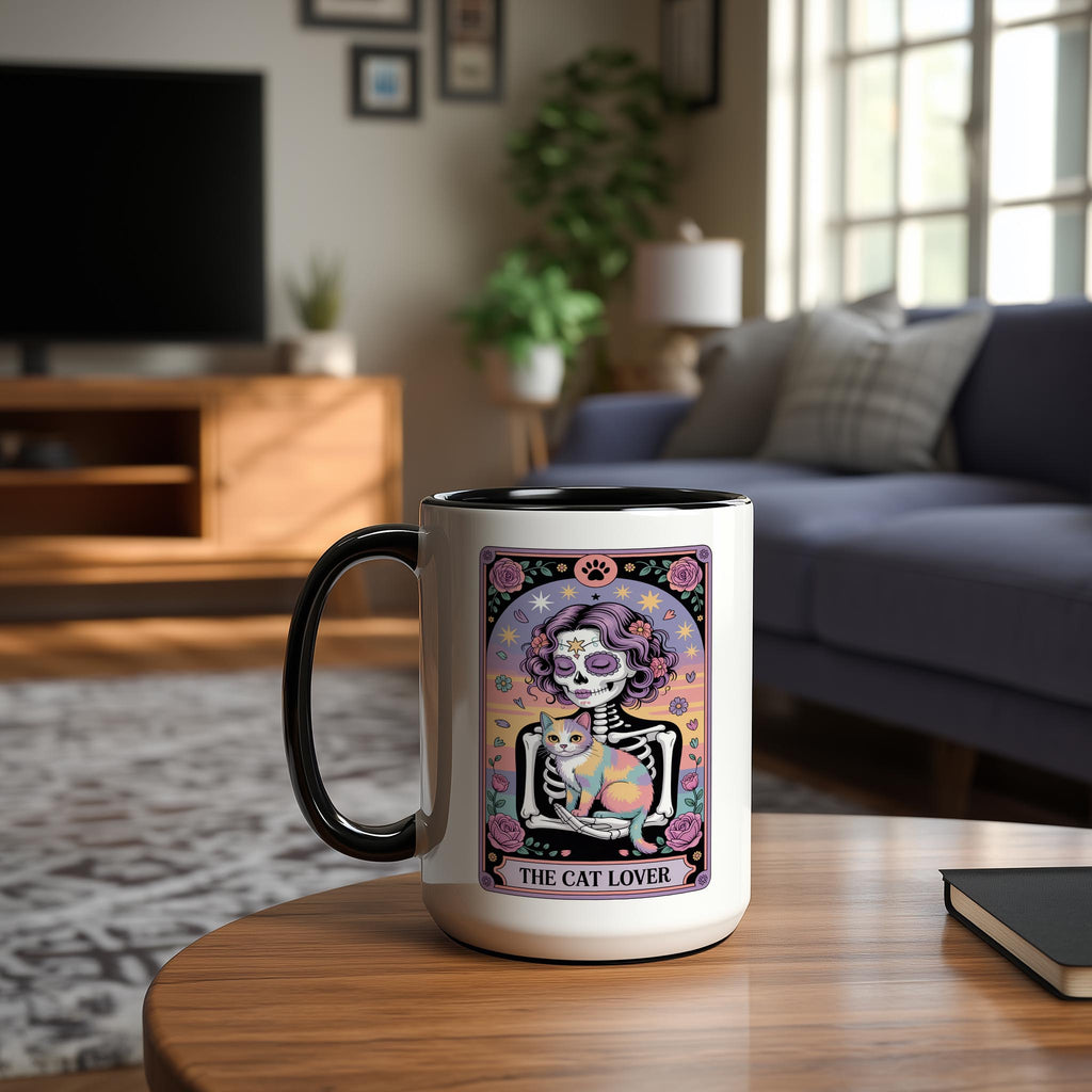 The Cat Lover - Skeleton Tarot Card - Pet Lover Mug
