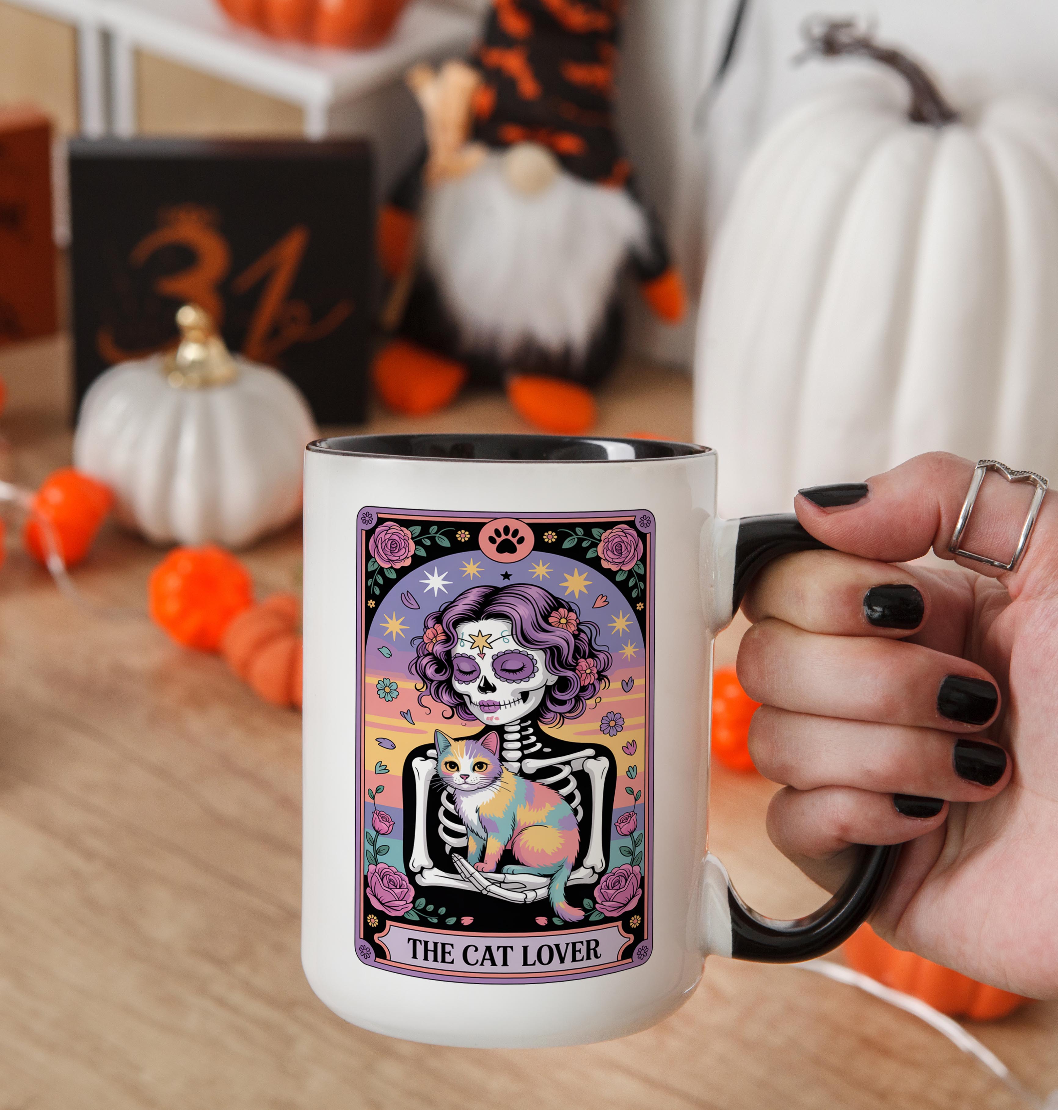 The Cat Lover - Skeleton Tarot Card - Pet Lover Mug