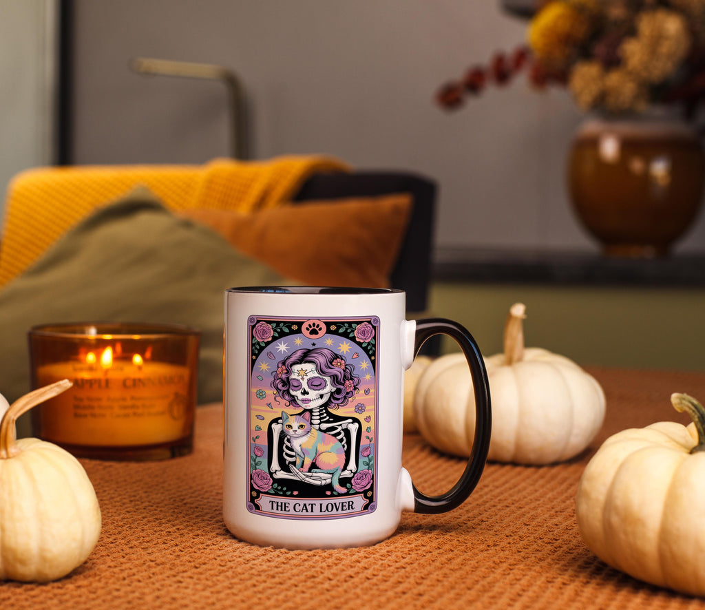 The Cat Lover - Skeleton Tarot Card - Pet Lover Mug
