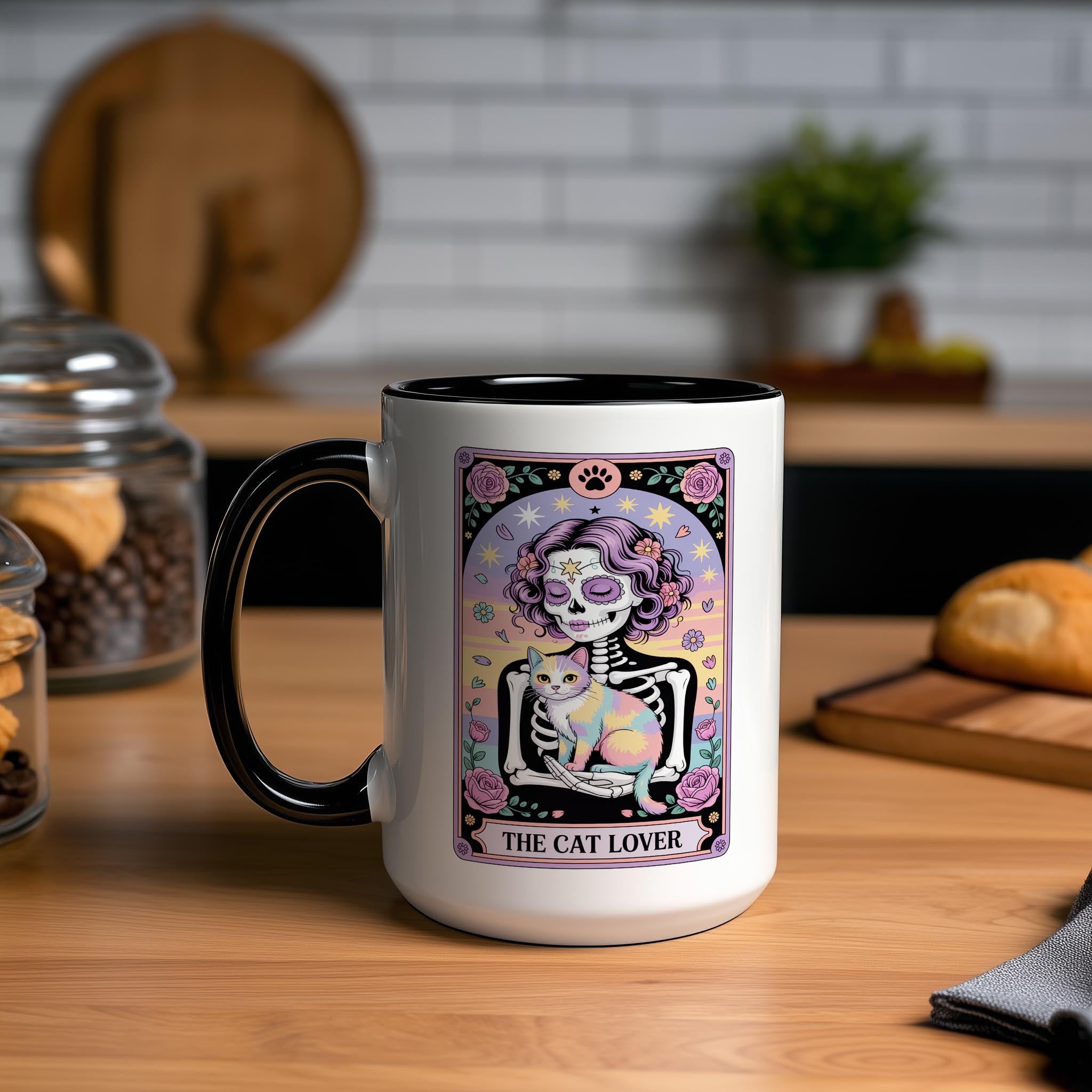 The Cat Lover - Skeleton Tarot Card - Pet Lover Mug