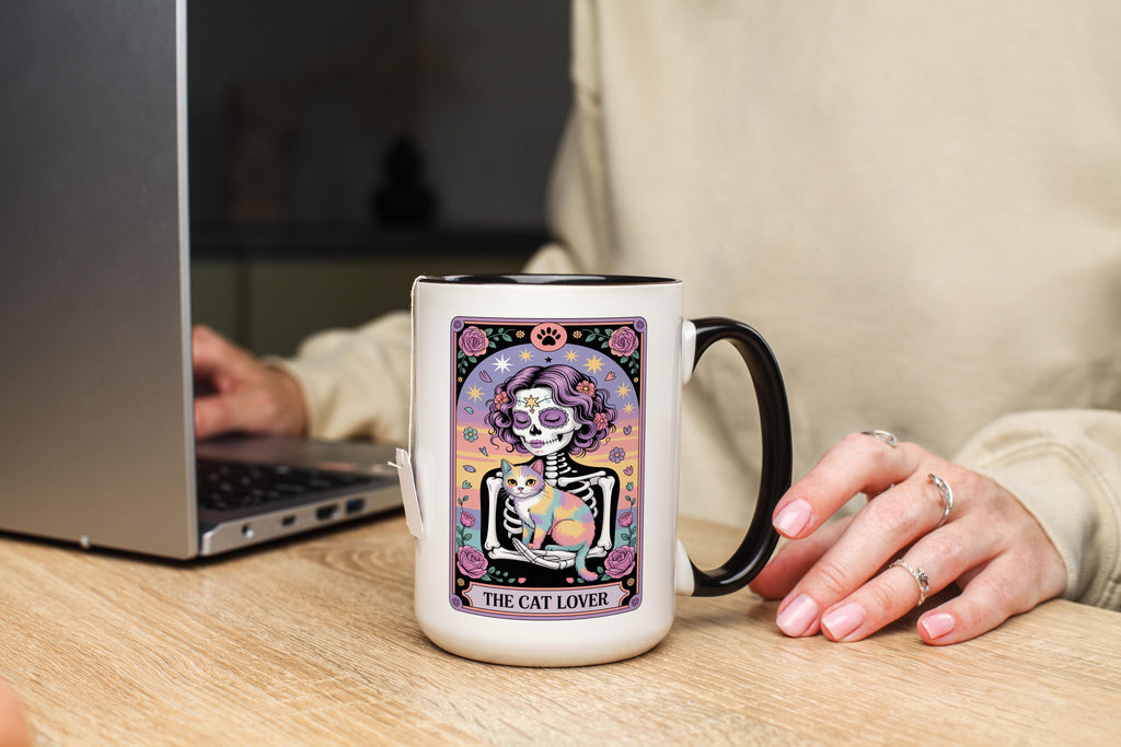 The Cat Lover - Skeleton Tarot Card - Pet Lover Mug