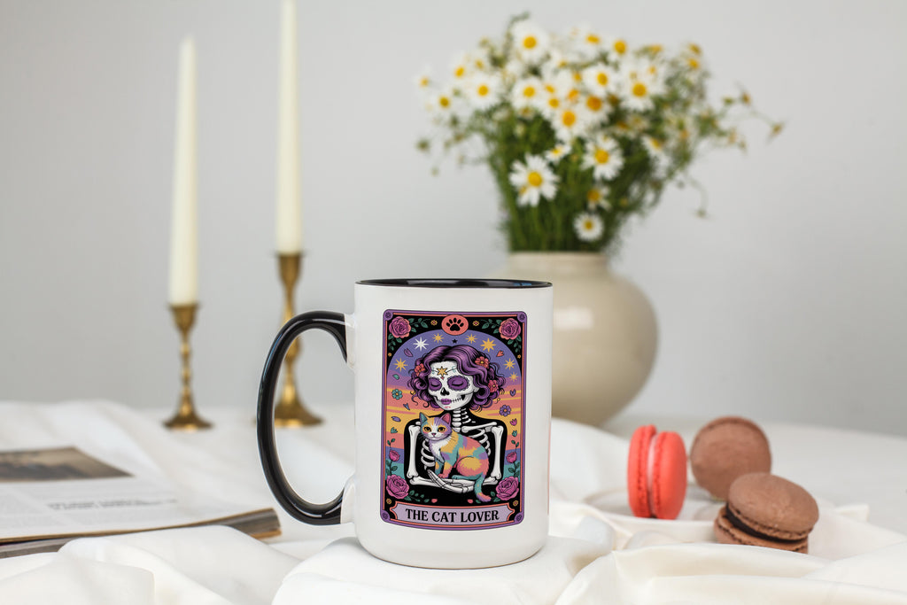 The Cat Lover - Skeleton Tarot Card - Pet Lover Mug