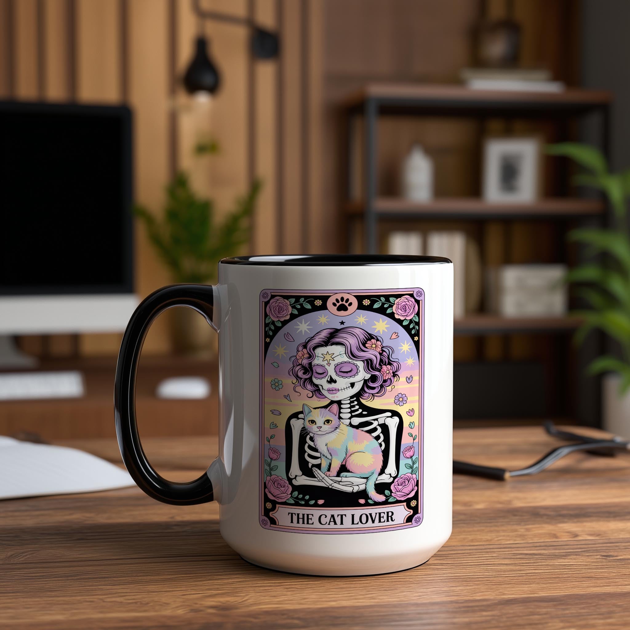 The Cat Lover - Skeleton Tarot Card - Pet Lover Mug