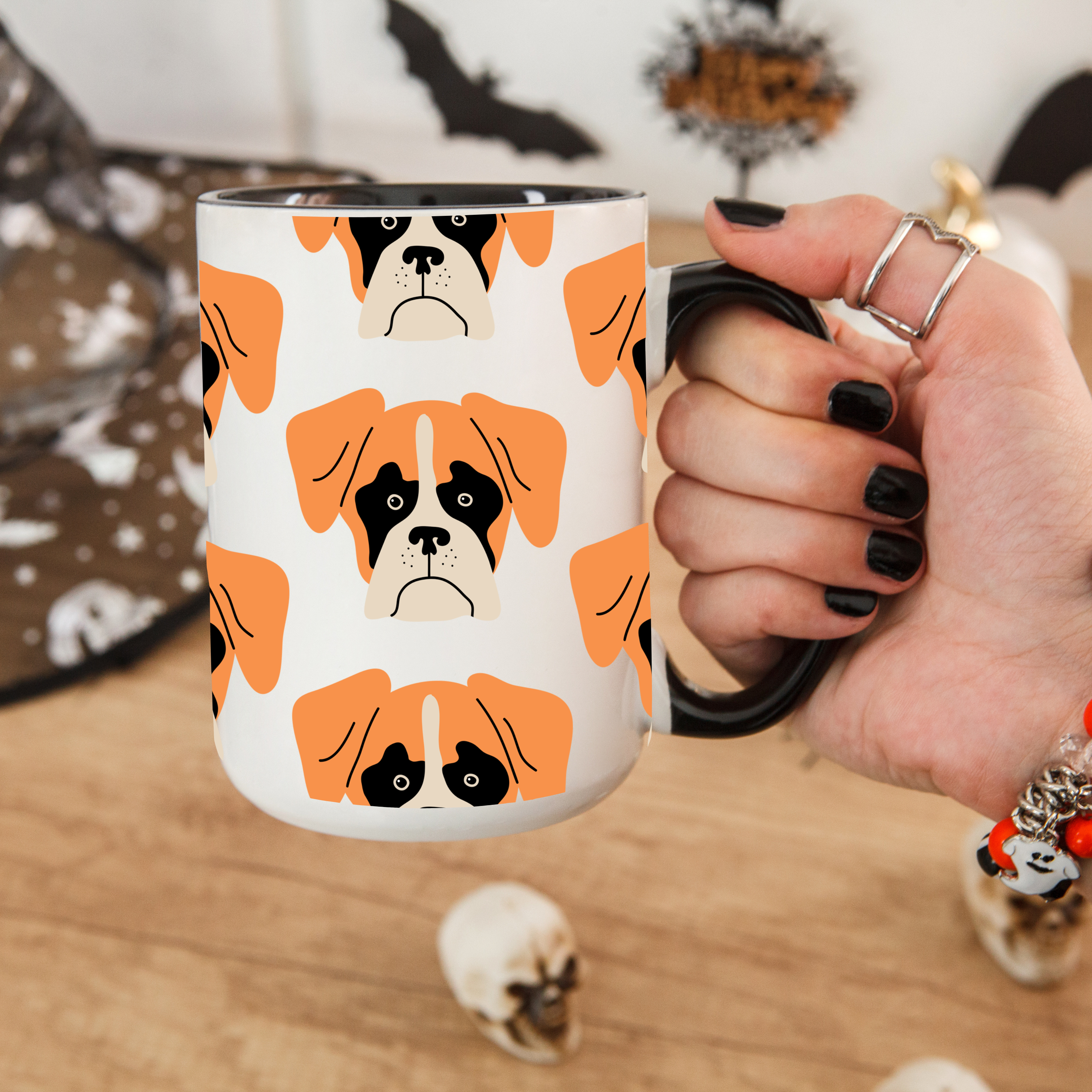 Boxer Dog Doodle Design 15oz Mug