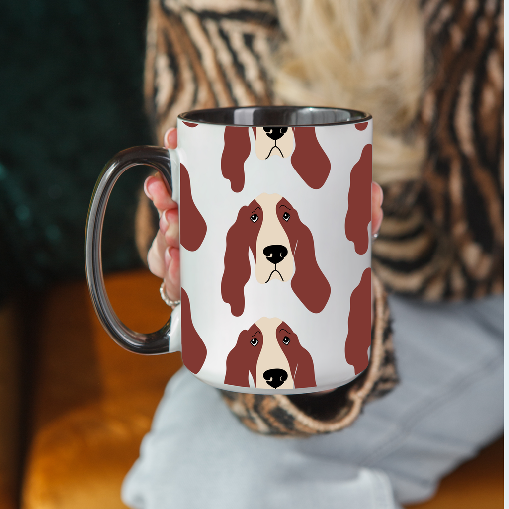 Basset Hound Dog Doodle Design 15oz Mug
