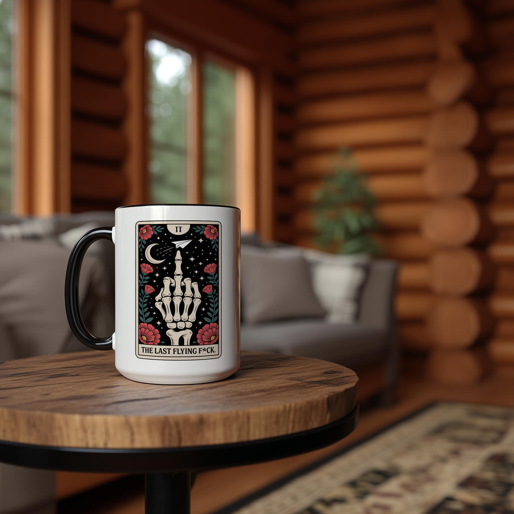 The Last Flying F*ck - Skeleton Tarot Card - Adult Humor Mug