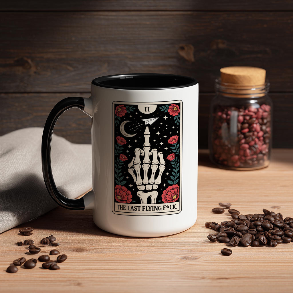 The Last Flying F*ck - Skeleton Tarot Card - Adult Humor Mug