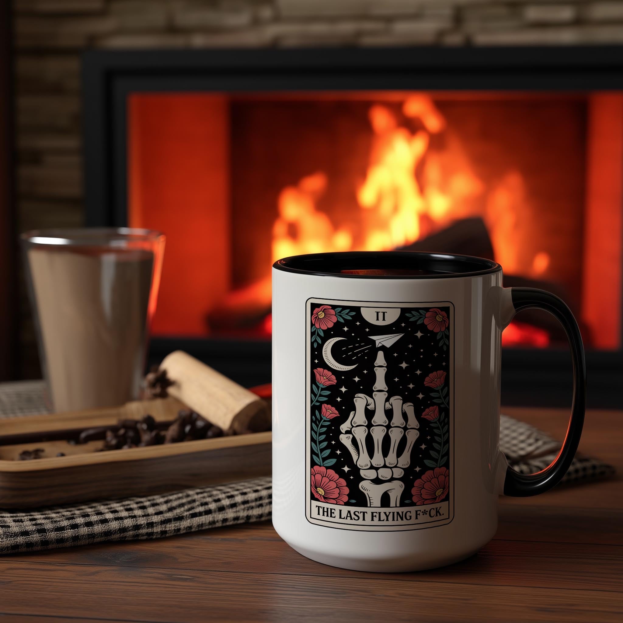 The Last Flying F*ck - Skeleton Tarot Card - Adult Humor Mug