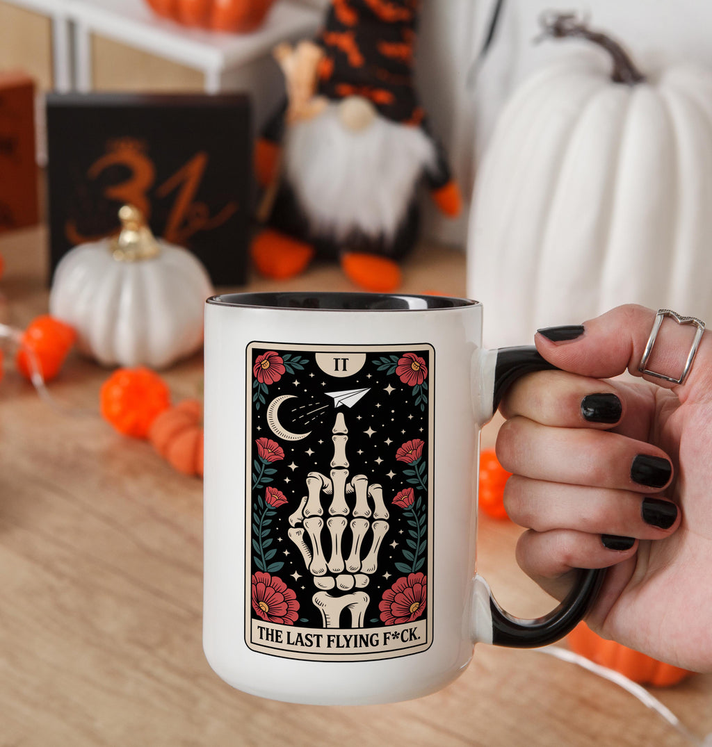 The Last Flying F*ck - Skeleton Tarot Card - Adult Humor Mug