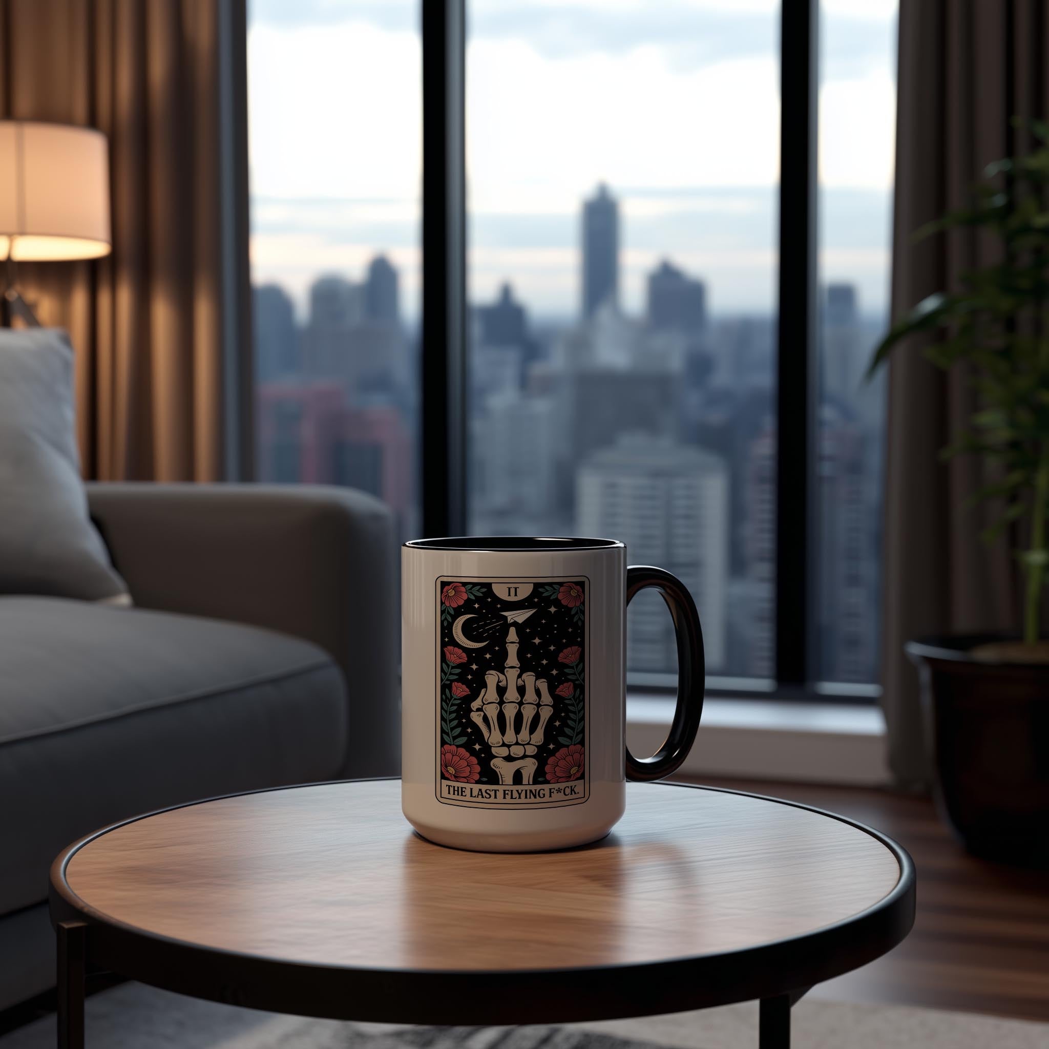 The Last Flying F*ck - Skeleton Tarot Card - Adult Humor Mug