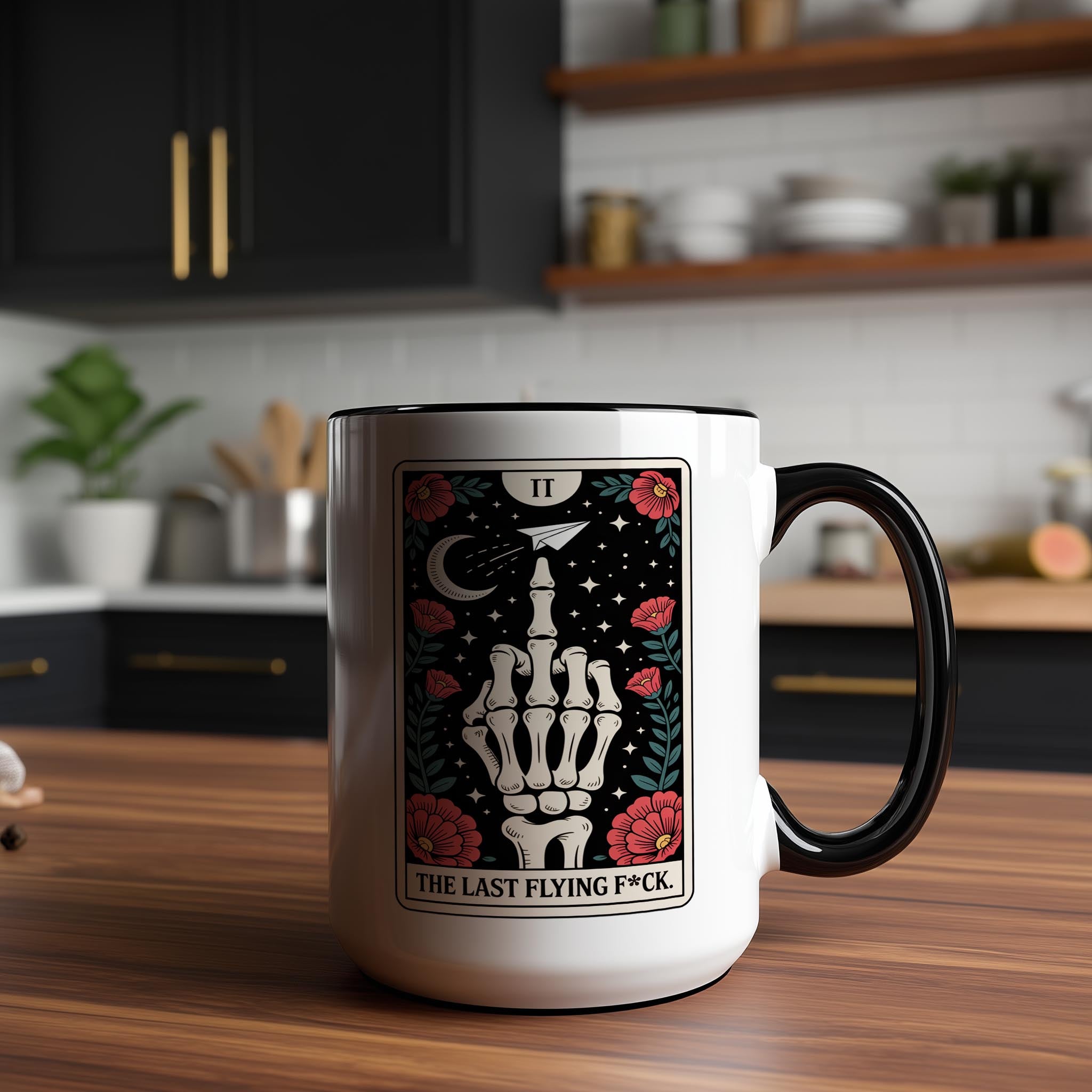 The Last Flying F*ck - Skeleton Tarot Card - Adult Humor Mug