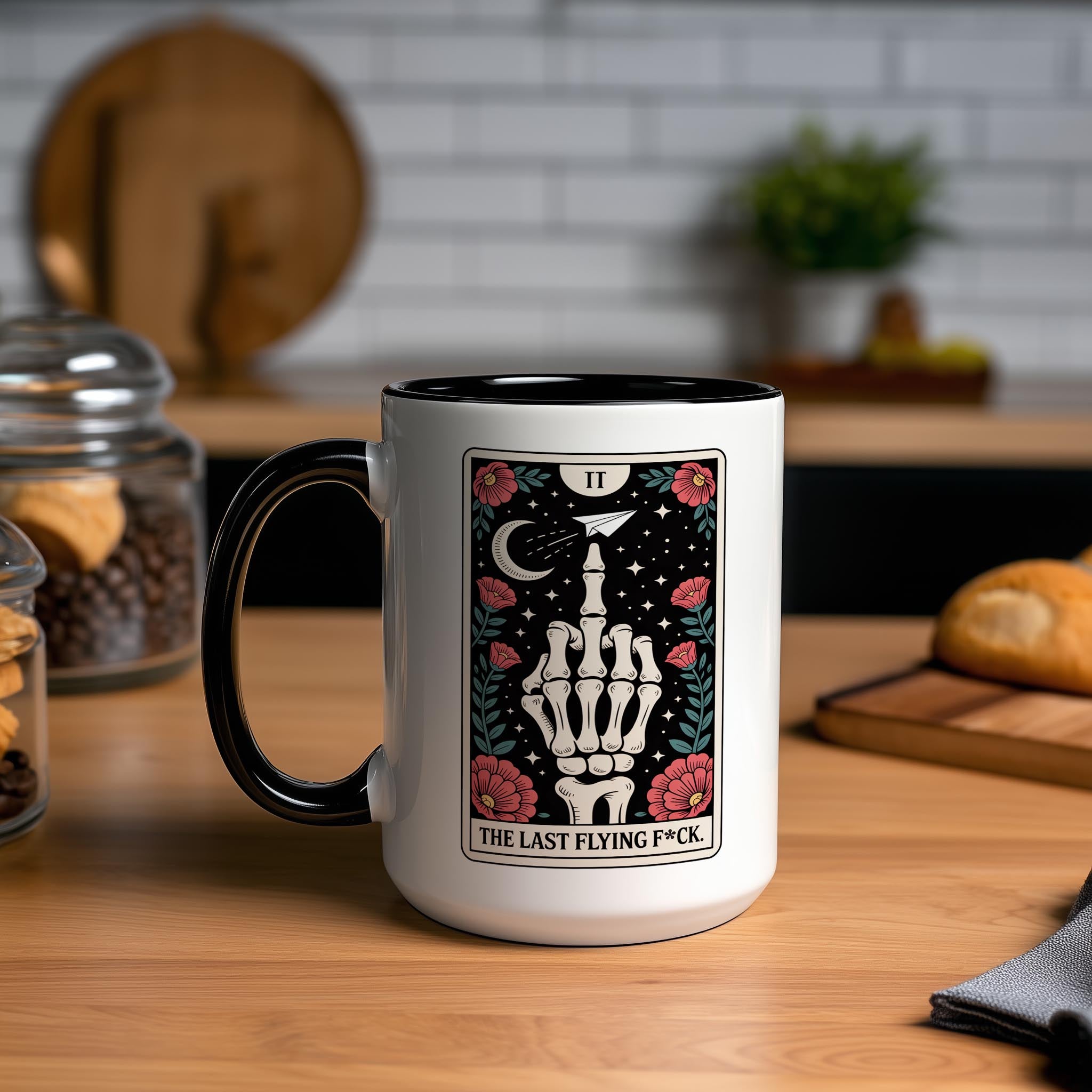 The Last Flying F*ck - Skeleton Tarot Card - Adult Humor Mug