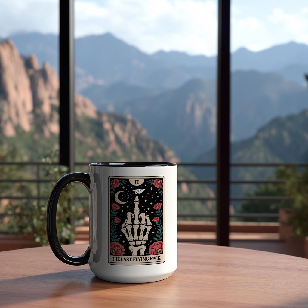 The Last Flying F*ck - Skeleton Tarot Card - Adult Humor Mug
