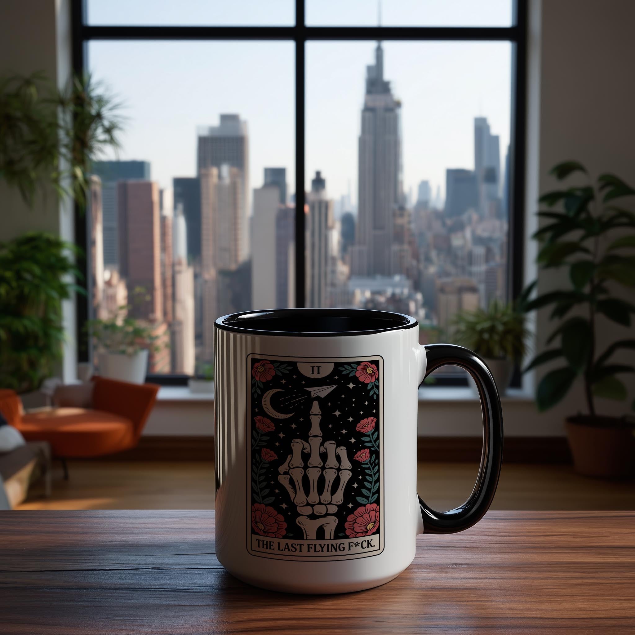 The Last Flying F*ck - Skeleton Tarot Card - Adult Humor Mug