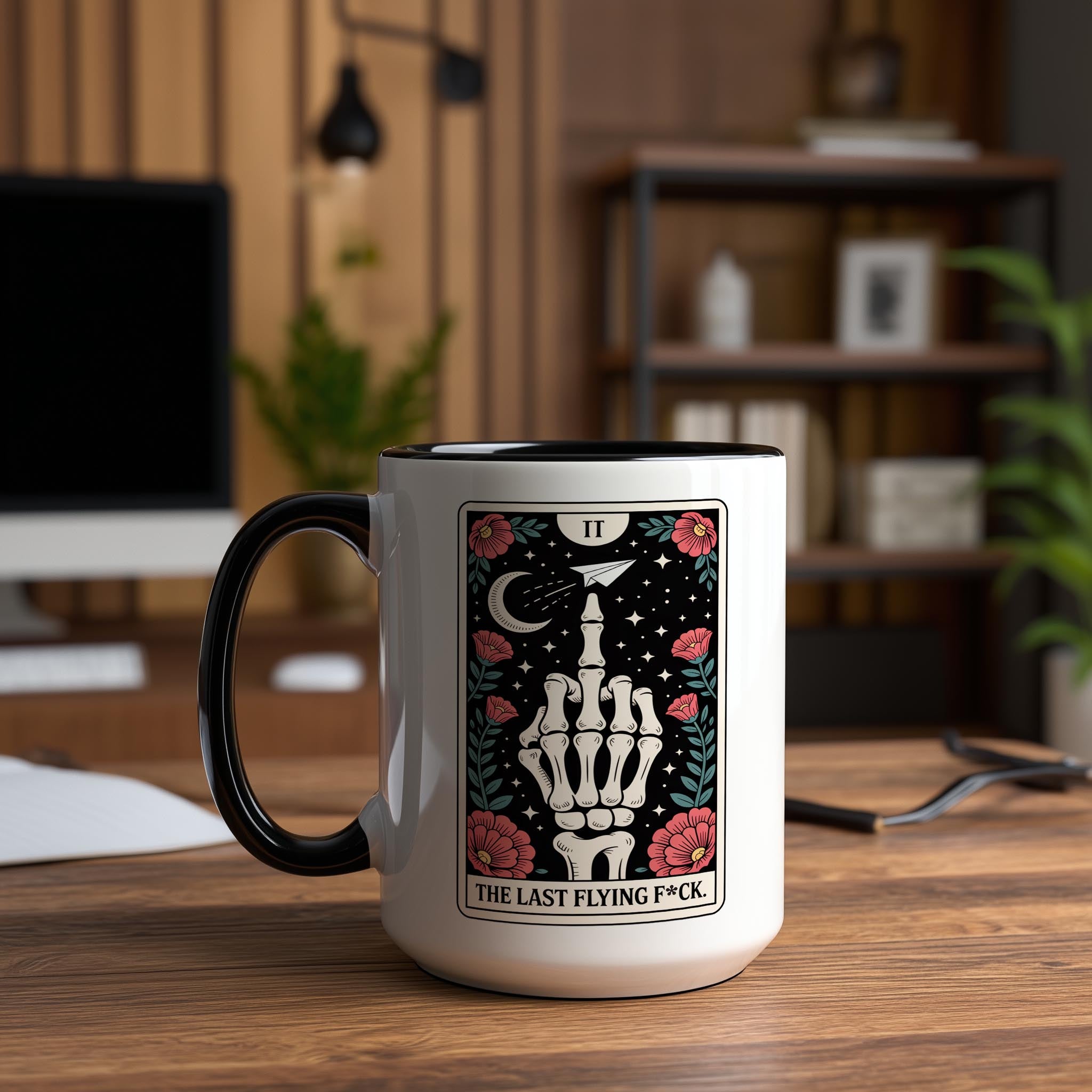 The Last Flying F*ck - Skeleton Tarot Card - Adult Humor Mug