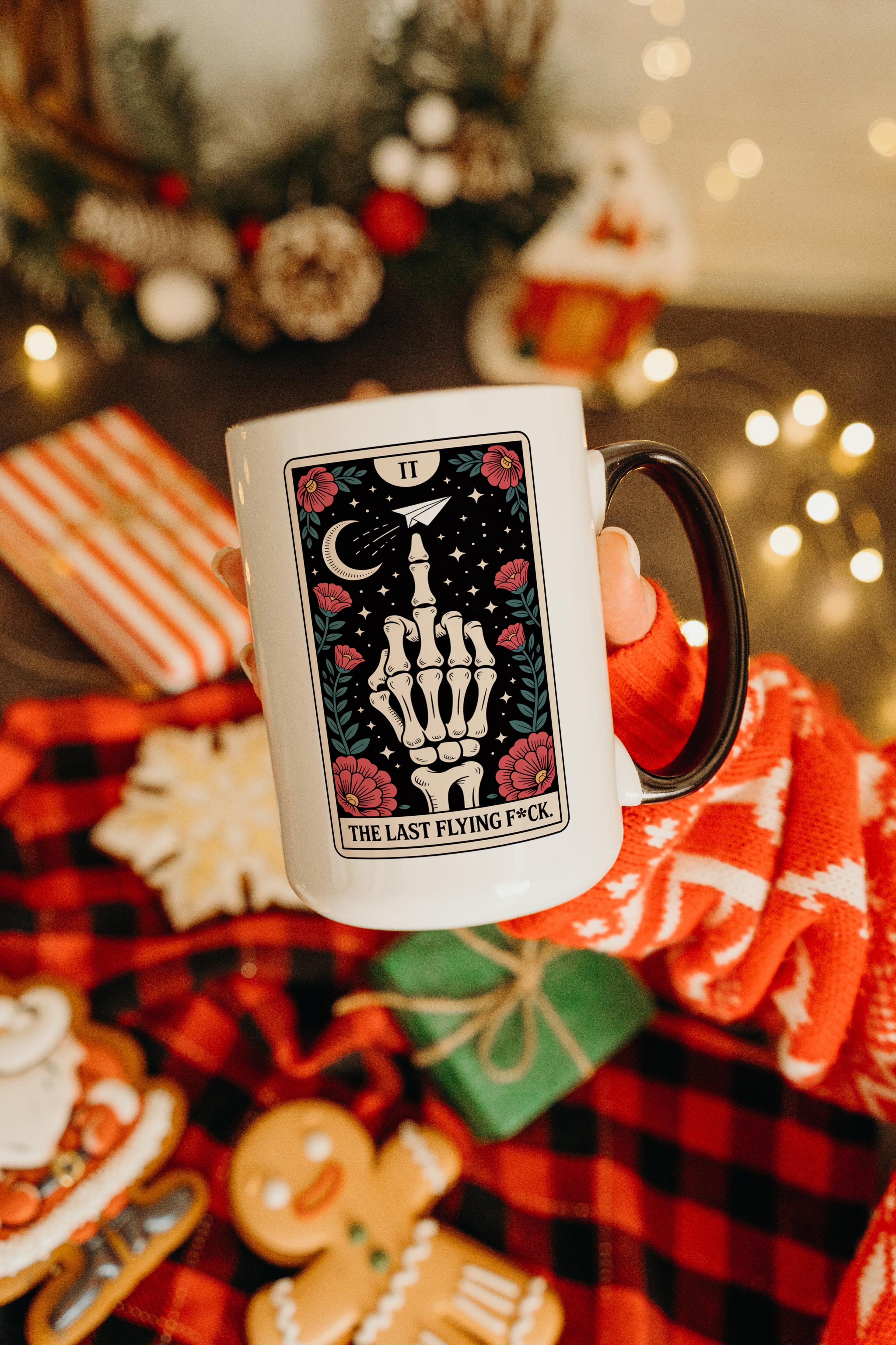The Last Flying F*ck - Skeleton Tarot Card - Adult Humor Mug