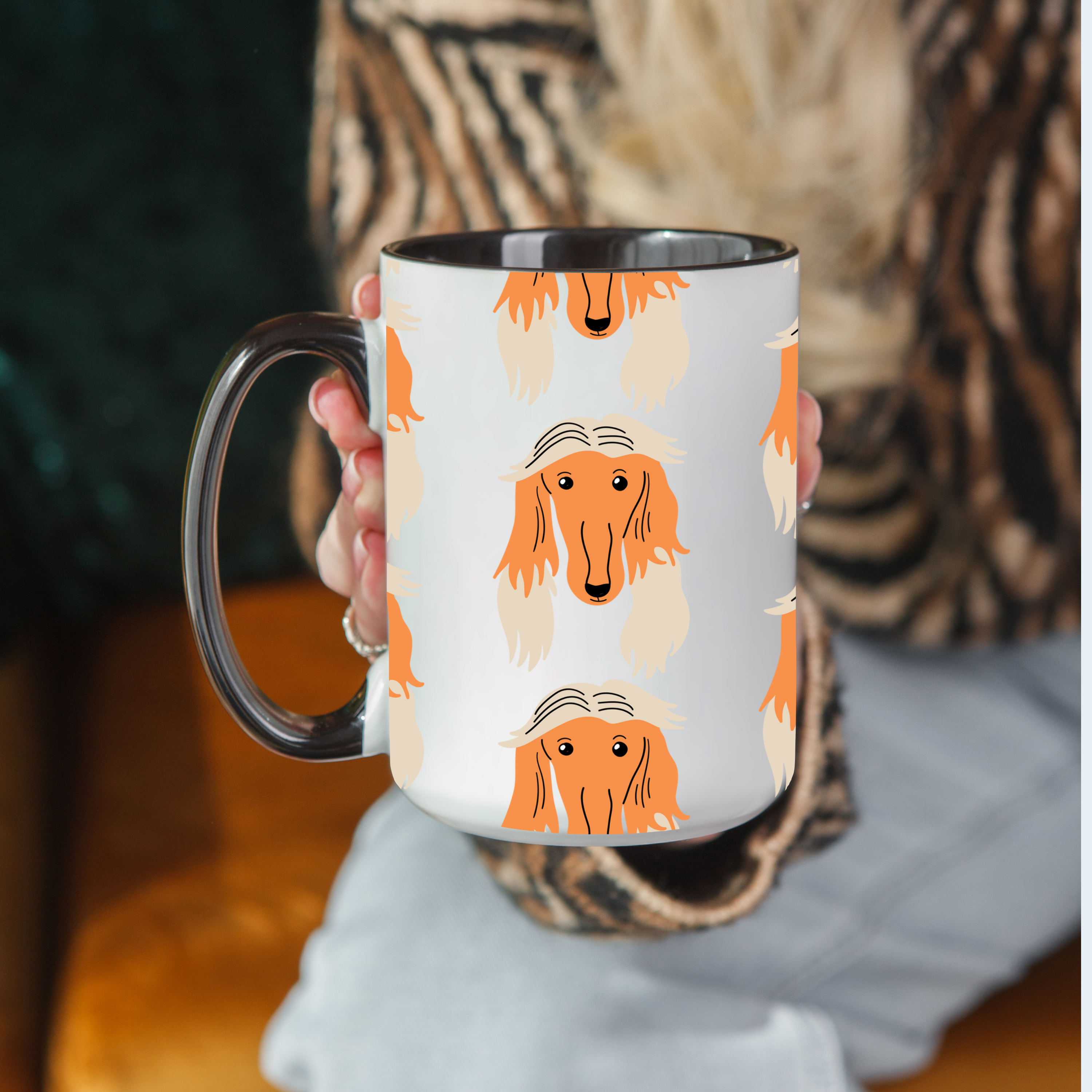 Borzoi Dog Doodle Design 15oz Mug