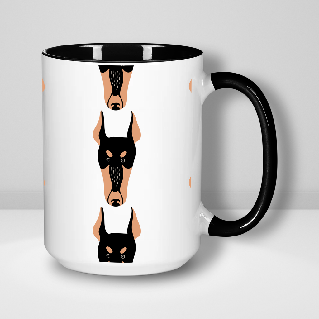 Doberman Dog Doodle Design 15oz Mug