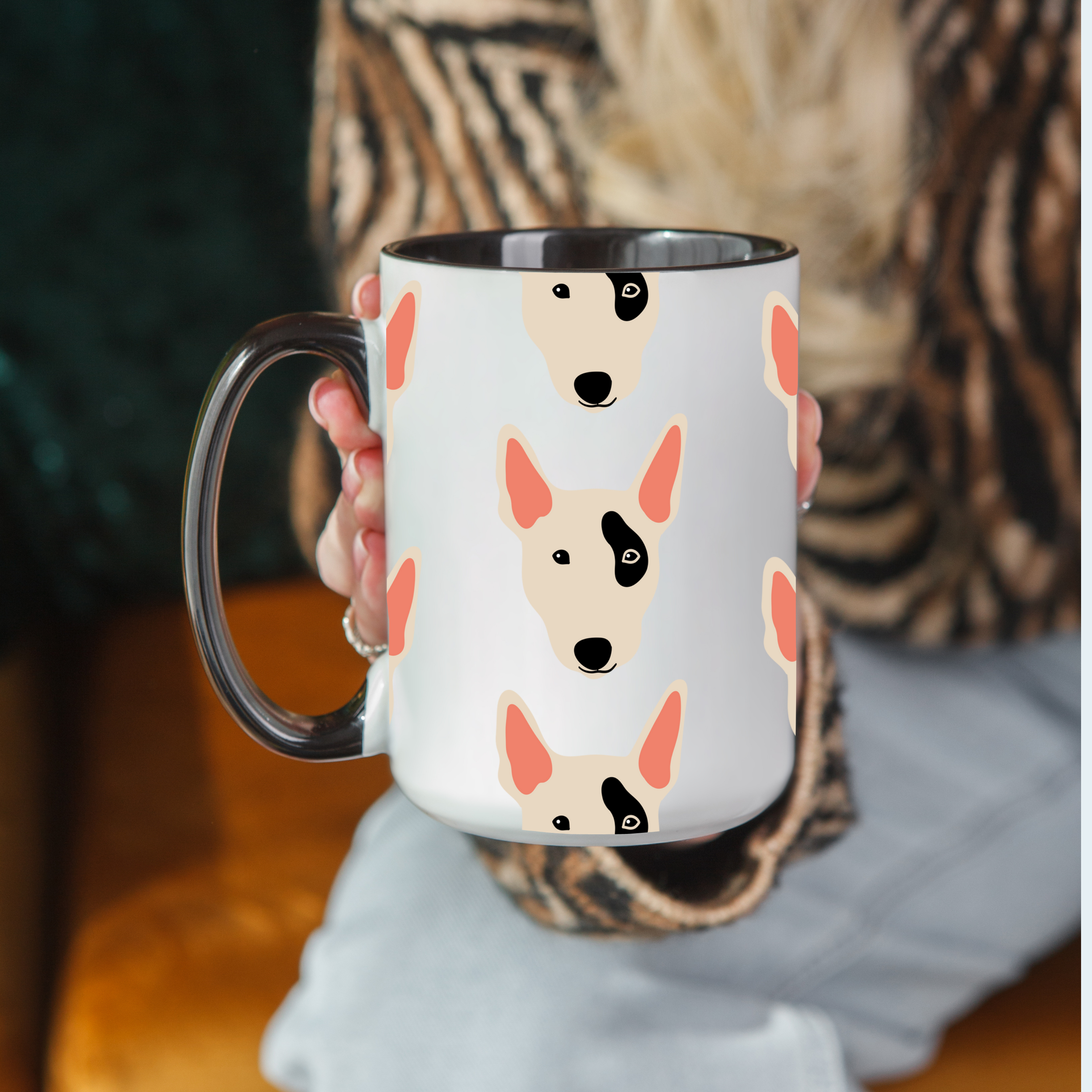 Bull Terrier Dog Doodle Design 15oz Mug