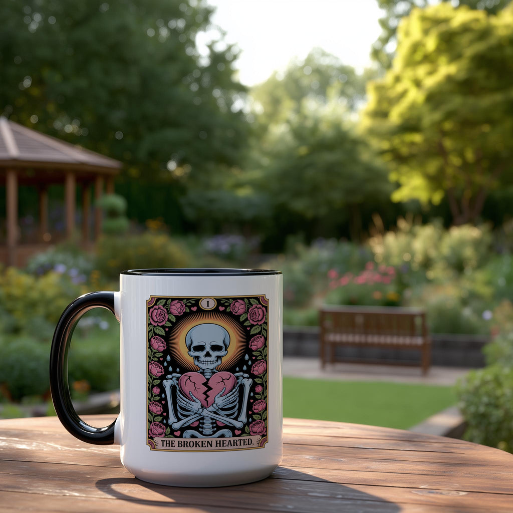 The Broken Hearted - Skeleton Tarot Card - Halloween Mug