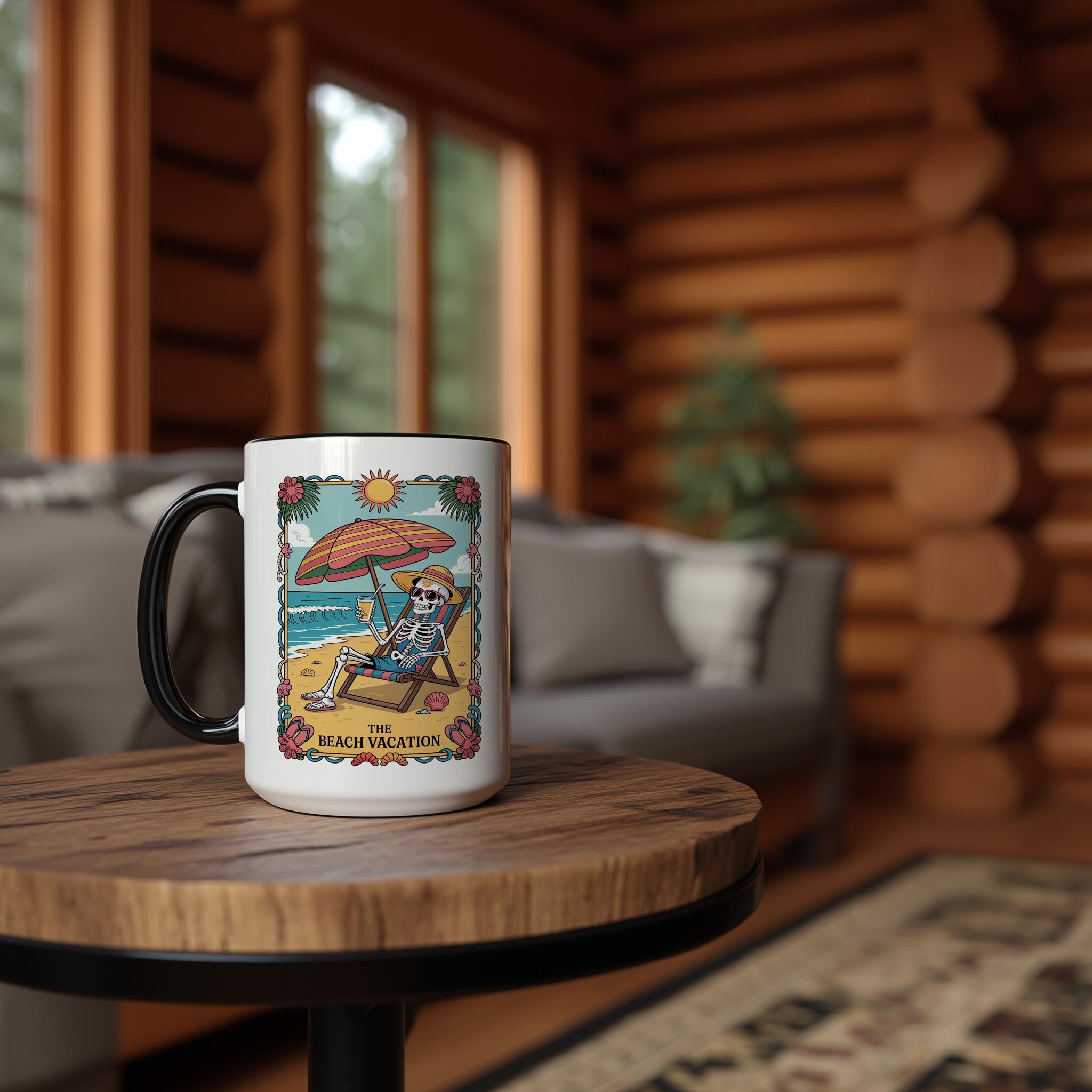 The Beach Vacation - Skeleton Tarot Card - Hobbies and Interest Mug