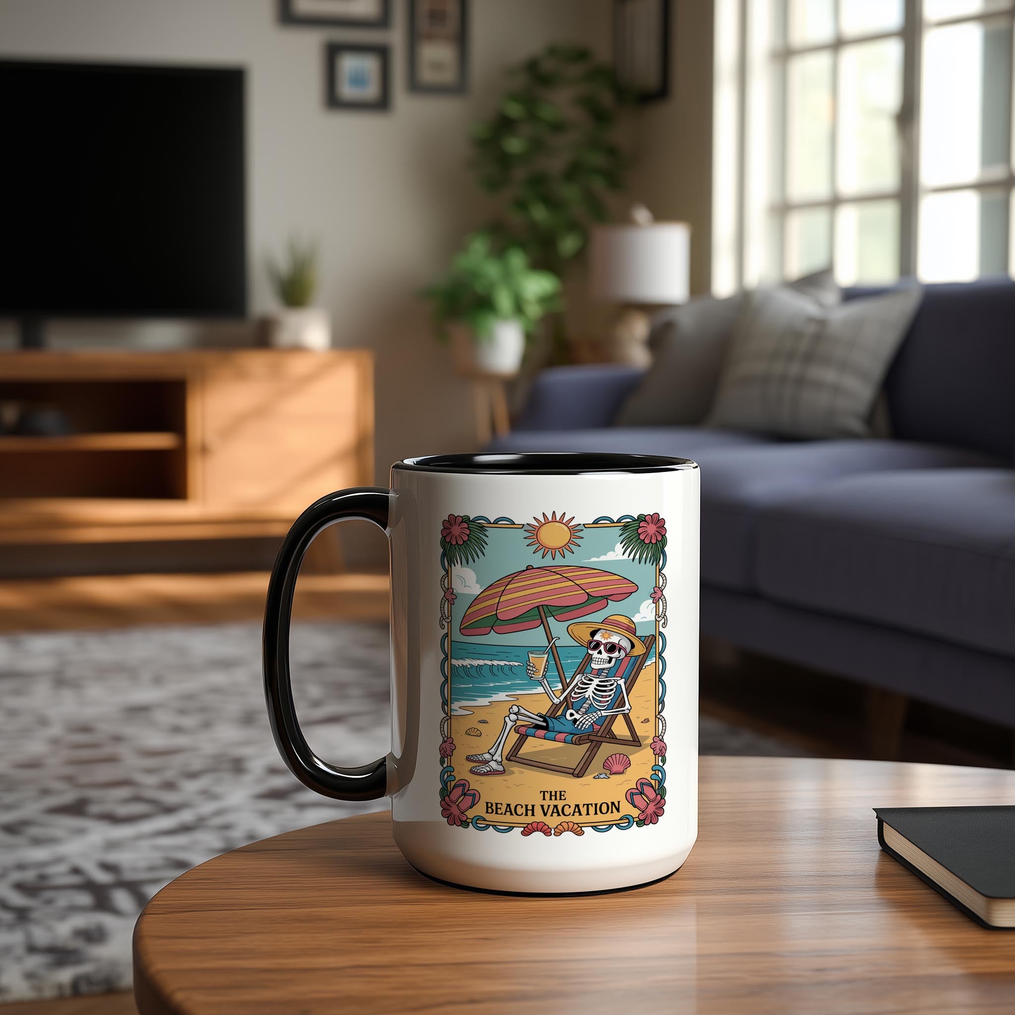 The Beach Vacation - Skeleton Tarot Card - Hobbies and Interest Mug