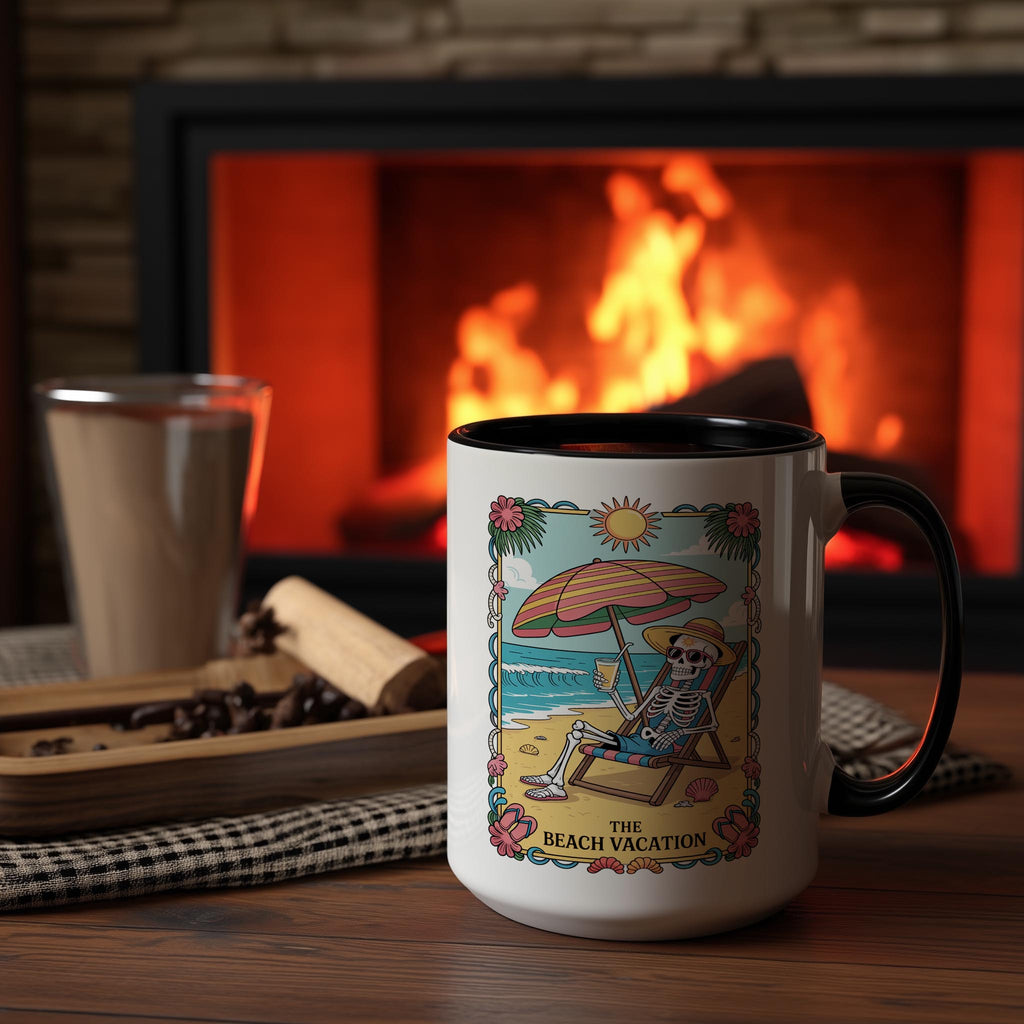 The Beach Vacation - Skeleton Tarot Card - Hobbies and Interest Mug