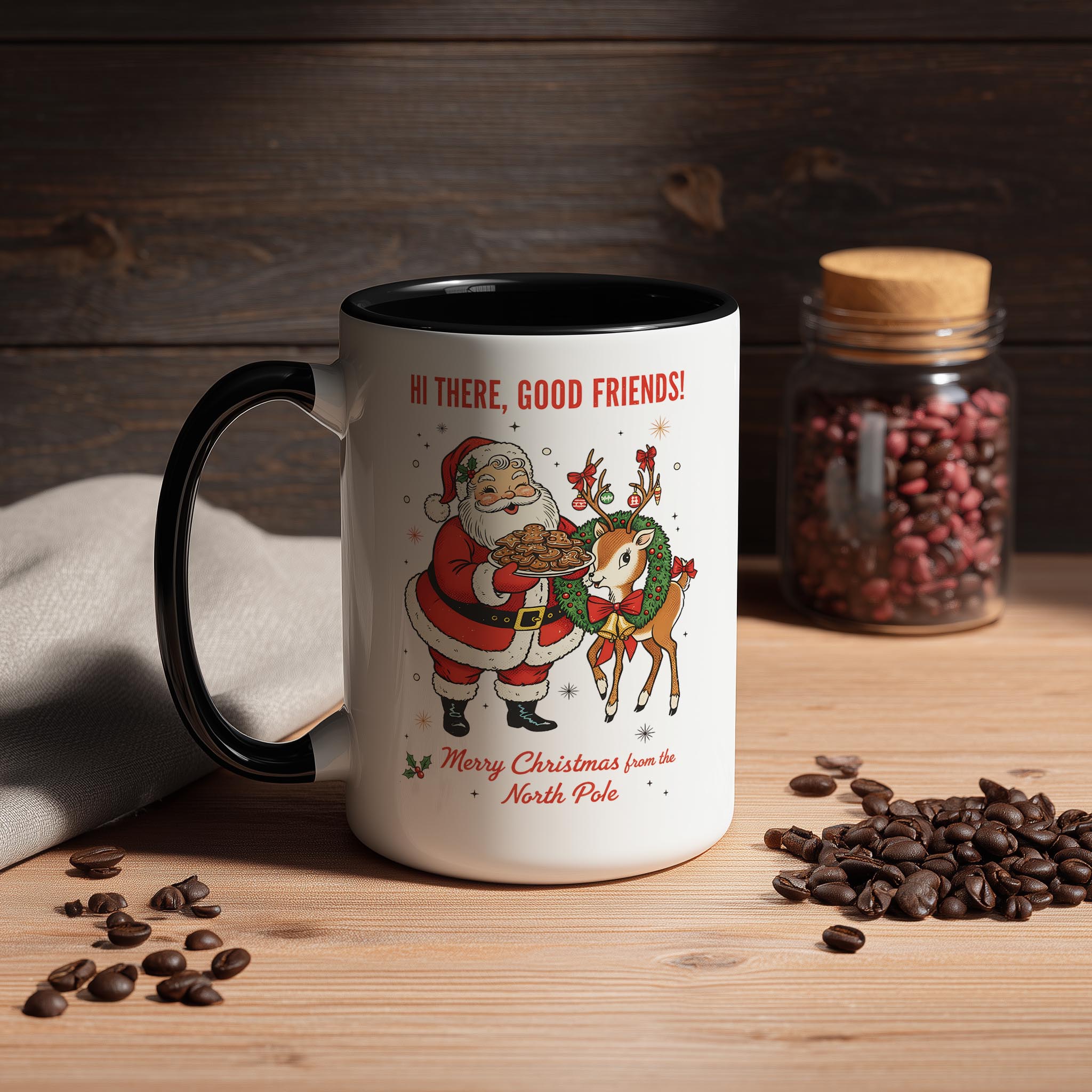 Santa and Reindeer - Christmas Mug
