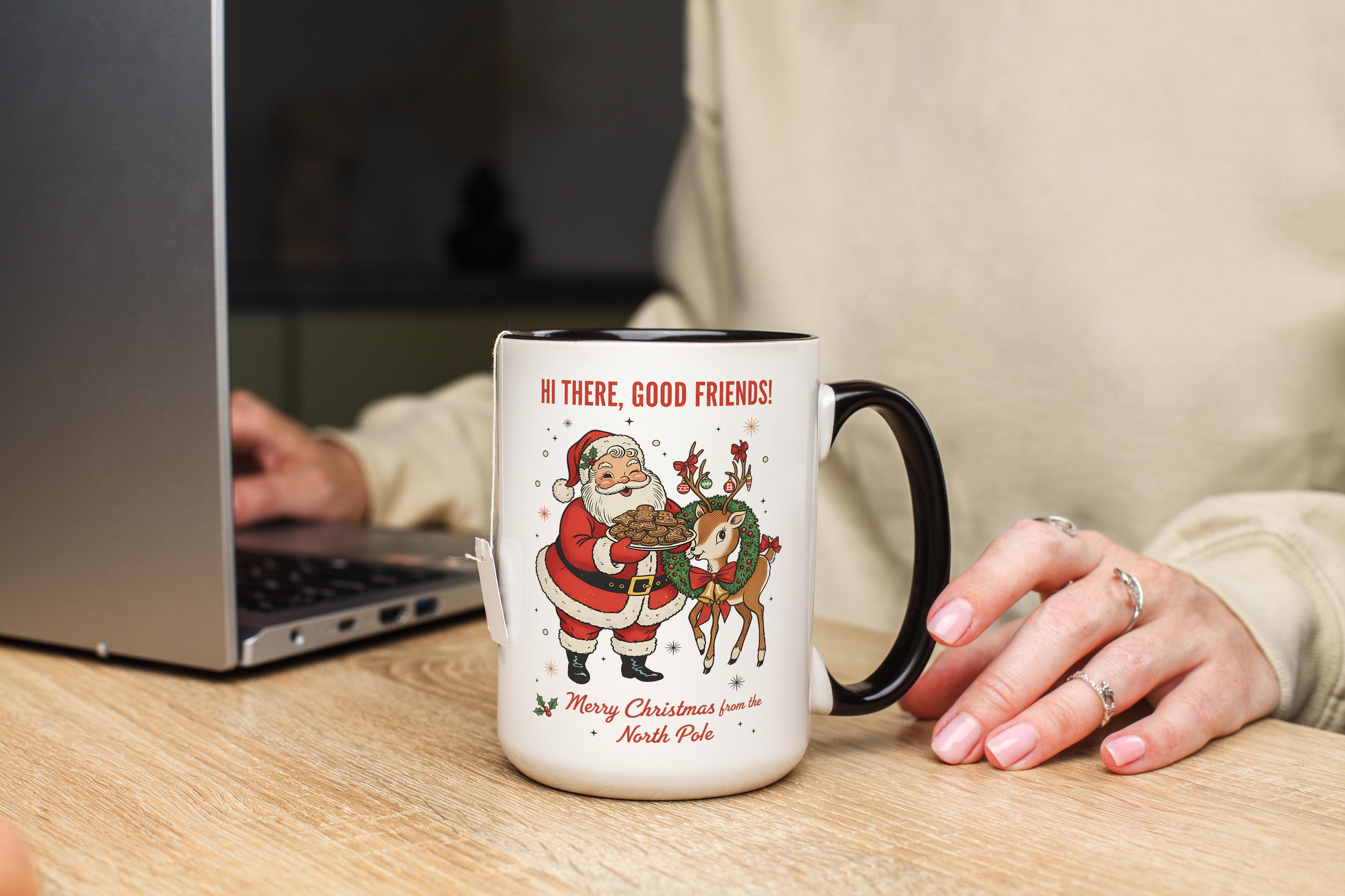 Santa and Reindeer - Christmas Mug