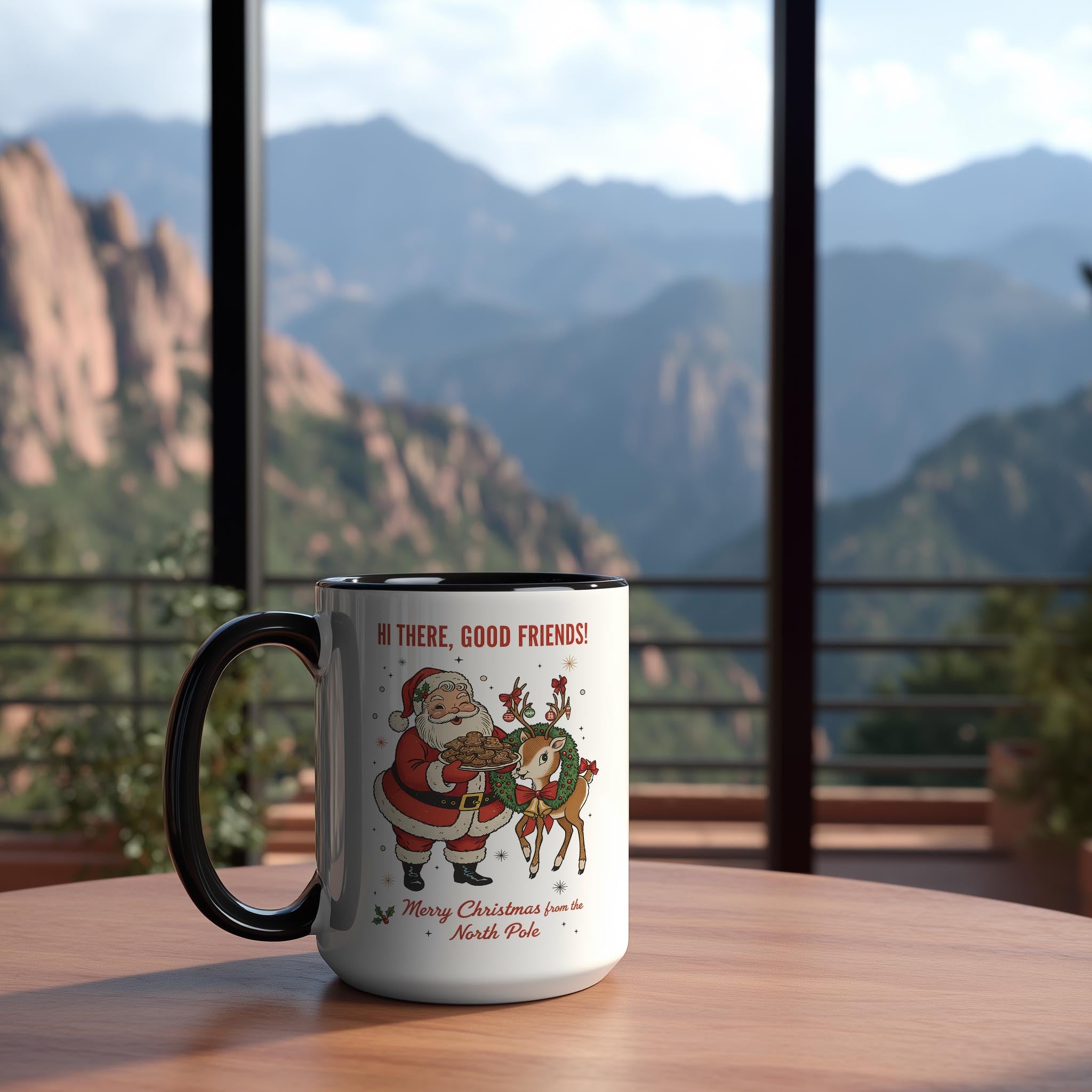 Santa and Reindeer - Christmas Mug