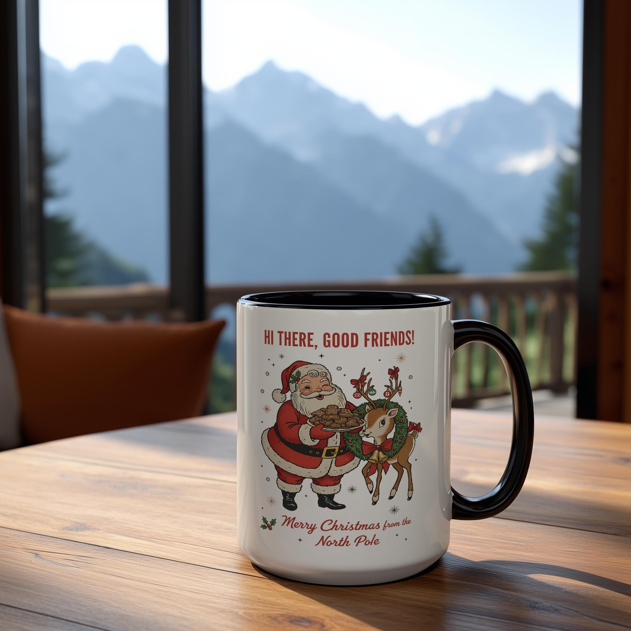 Santa and Reindeer - Christmas Mug