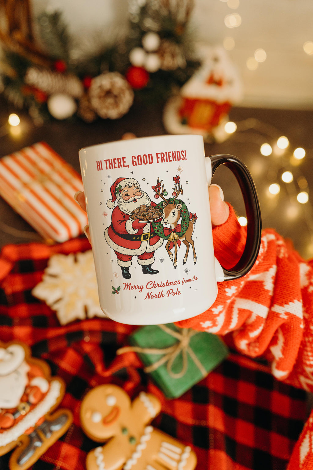 Santa and Reindeer - Christmas Mug