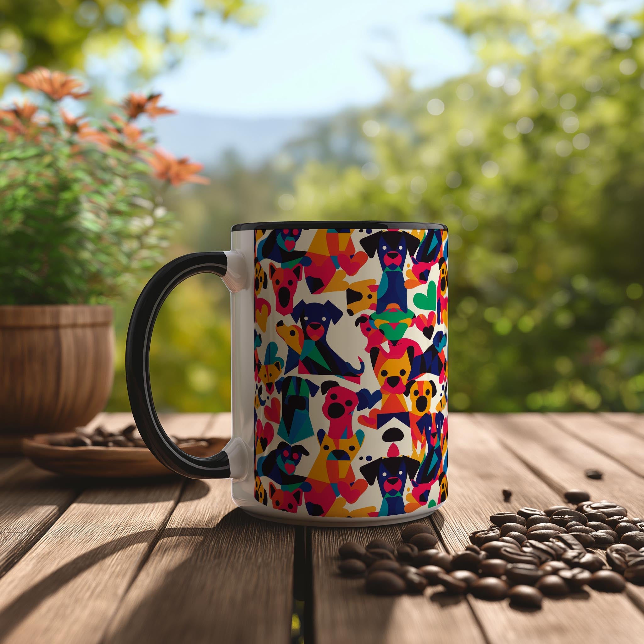Abstract Dogs Pattern - Pet Lovers Mug