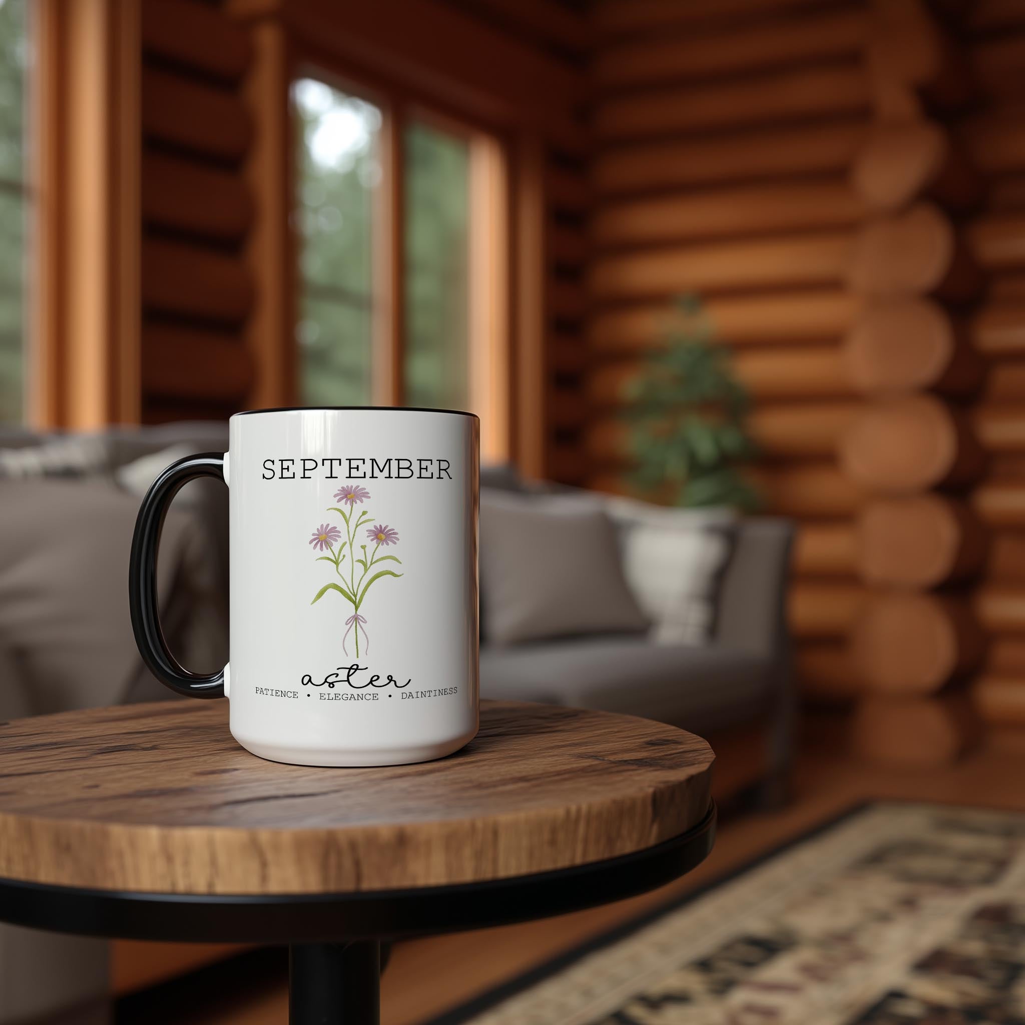 September - Aster - Birth Month Flower Mug