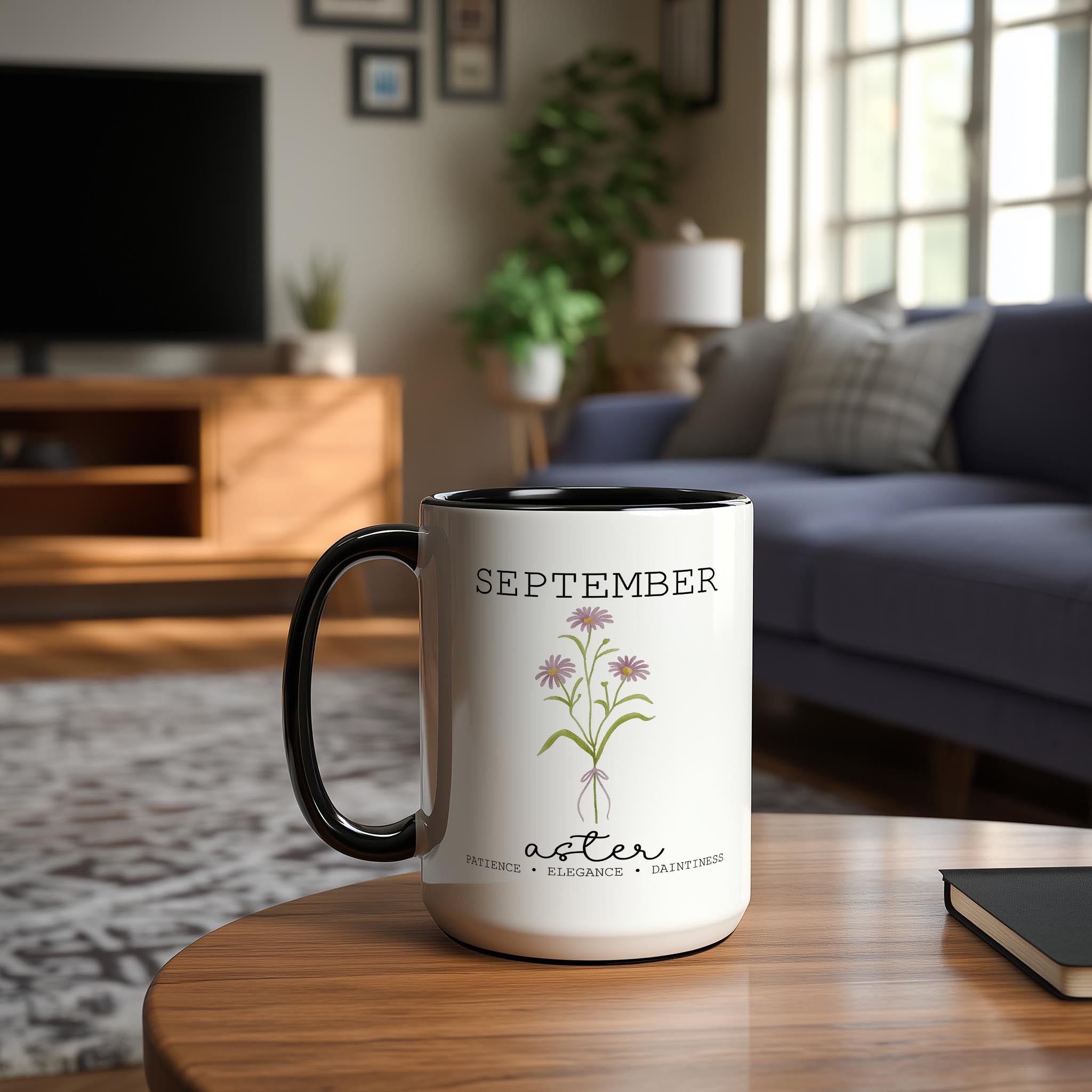 September - Aster - Birth Month Flower Mug