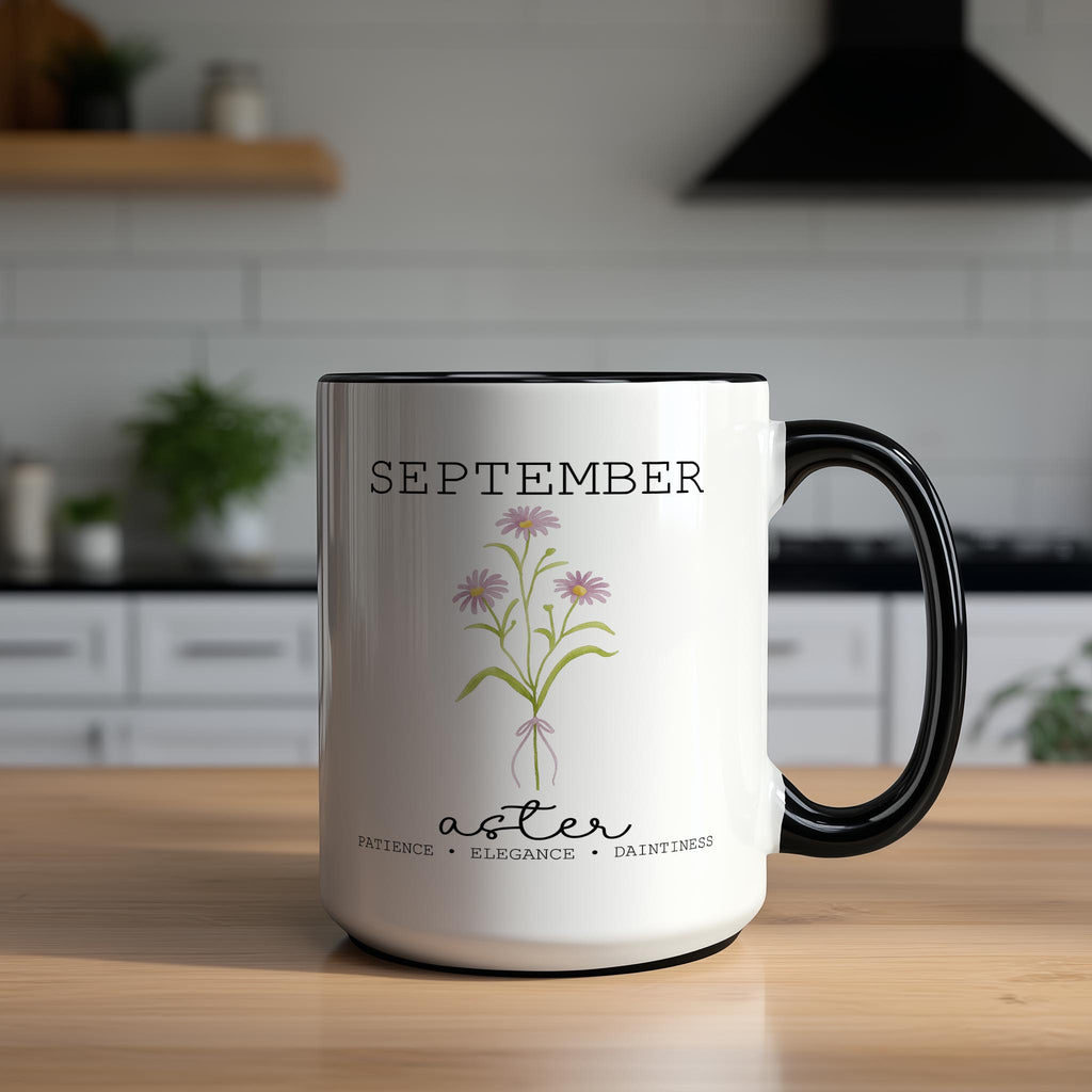 September - Aster - Birth Month Flower Mug