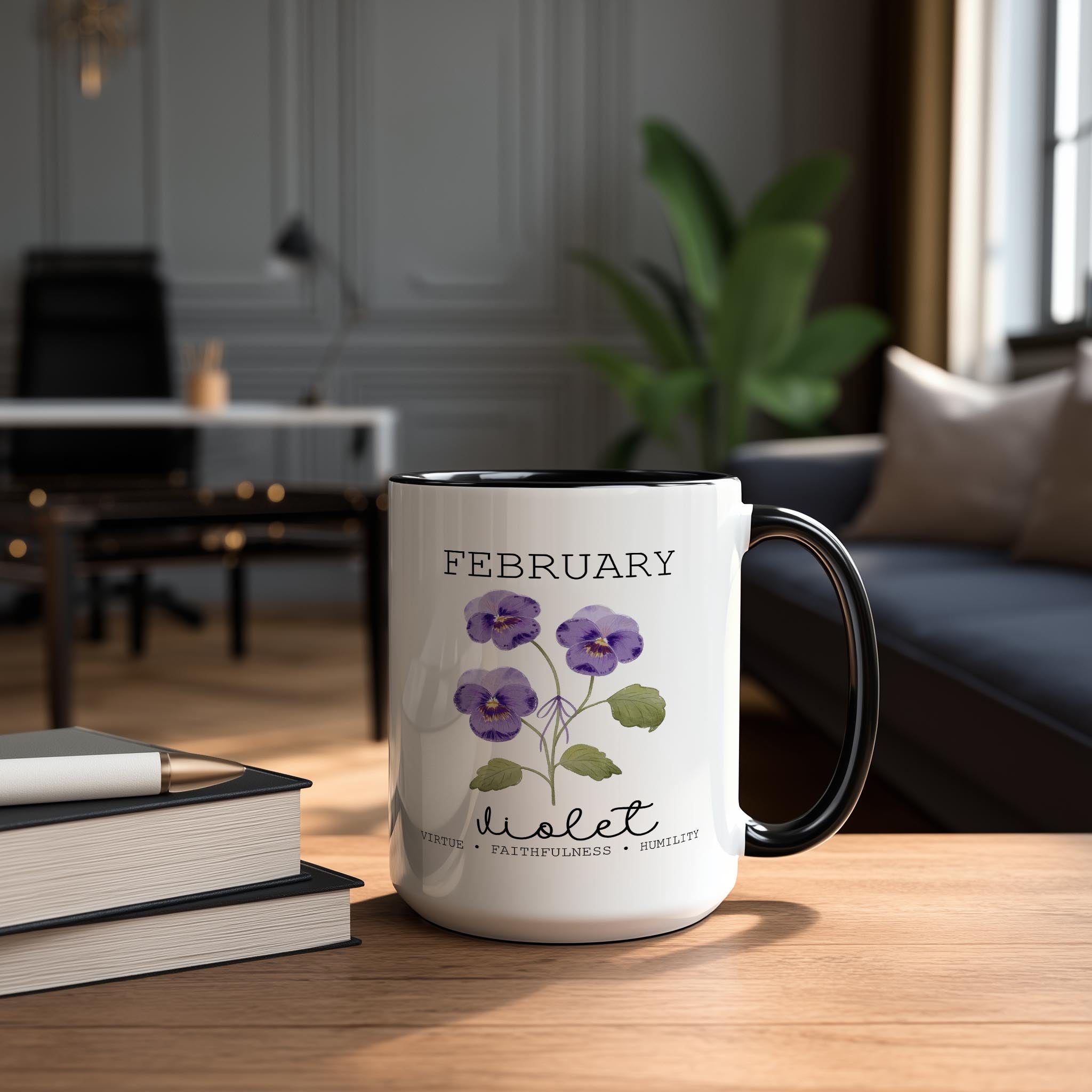 February - Violet - Birth Month Flower Mug