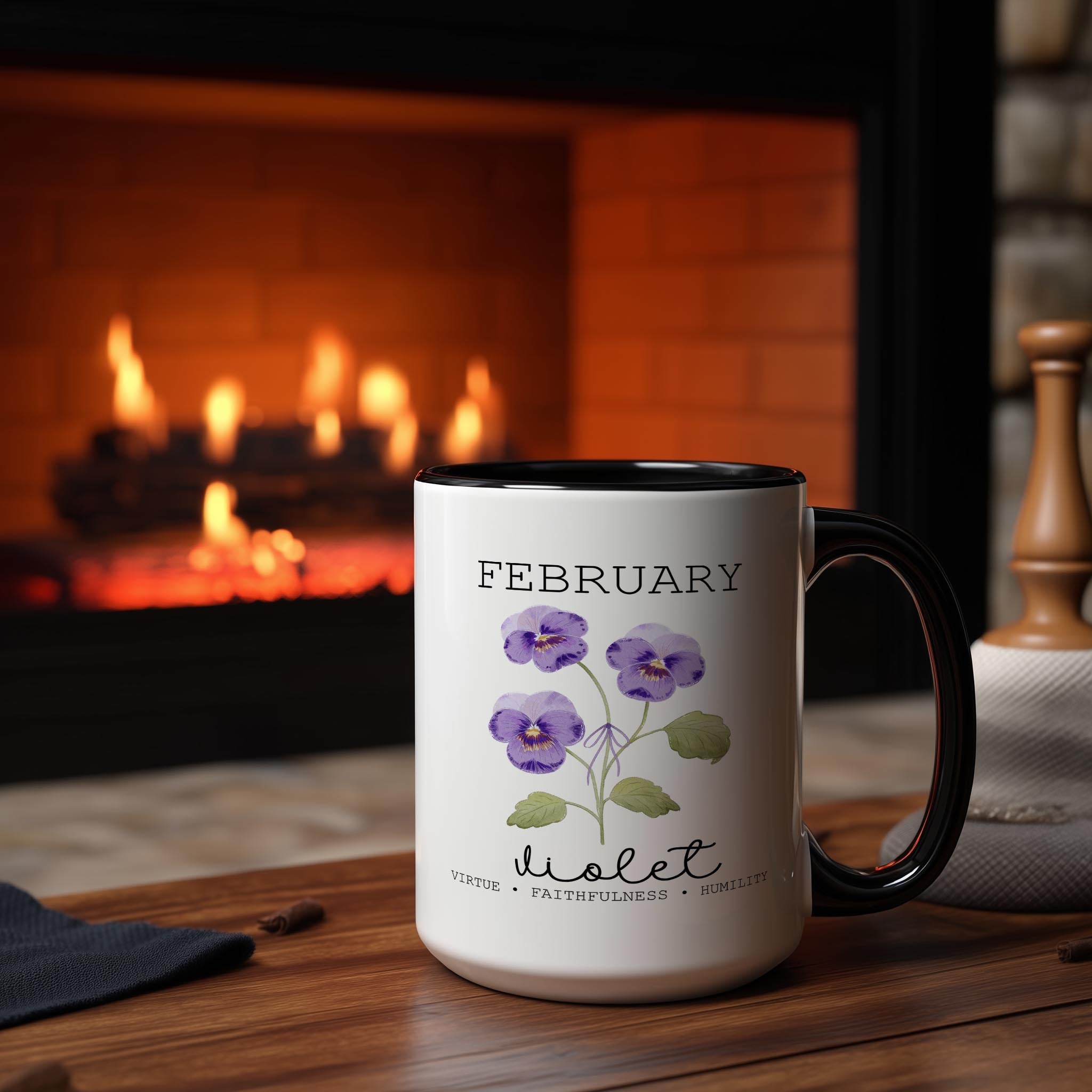 February - Violet - Birth Month Flower Mug