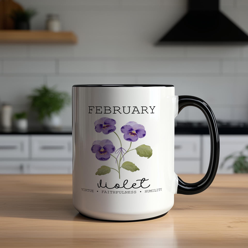 February - Violet - Birth Month Flower Mug