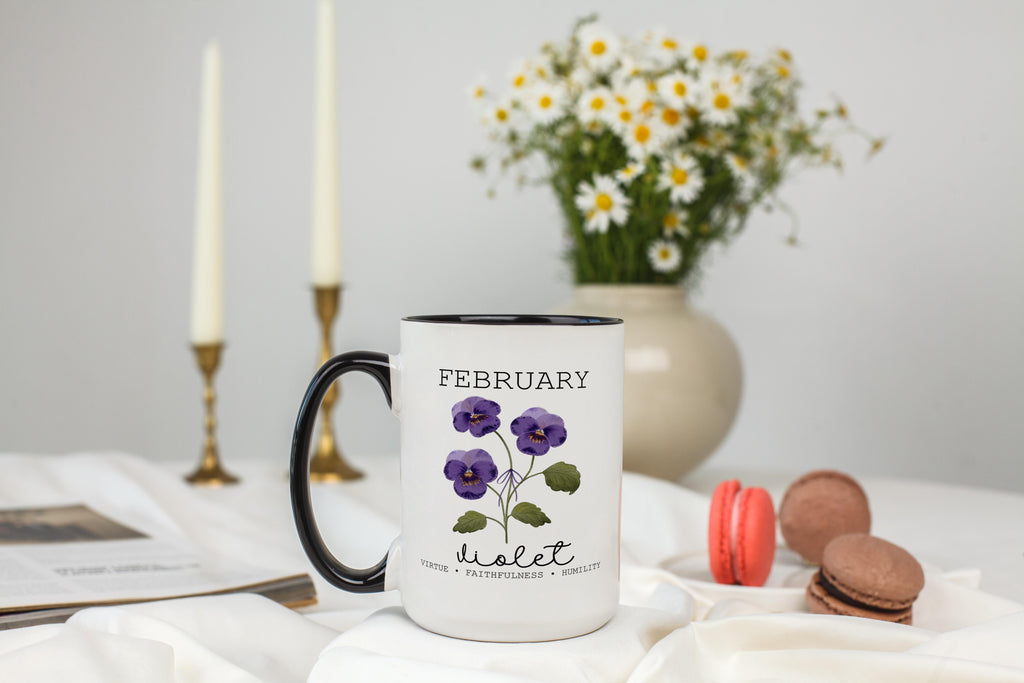 February - Violet - Birth Month Flower Mug