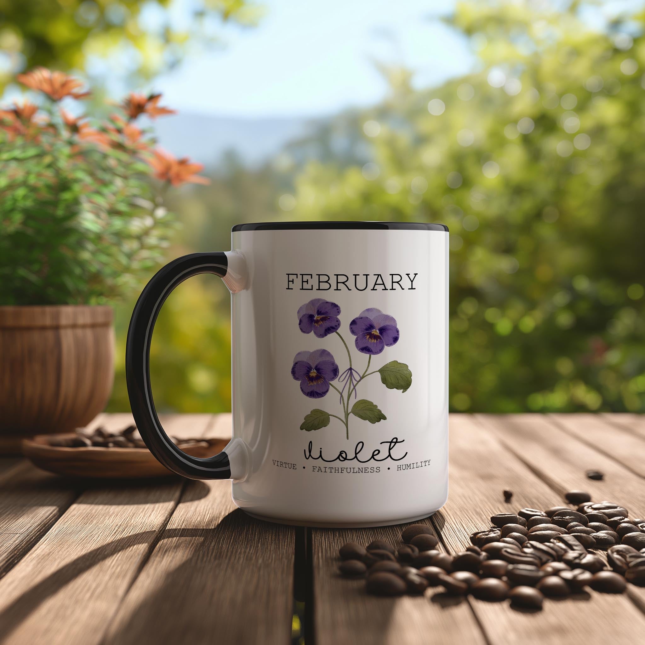 February - Violet - Birth Month Flower Mug
