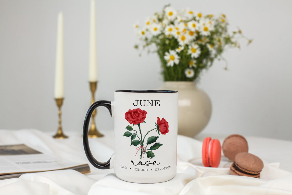 June - Rose - Birth Month Flower Mug