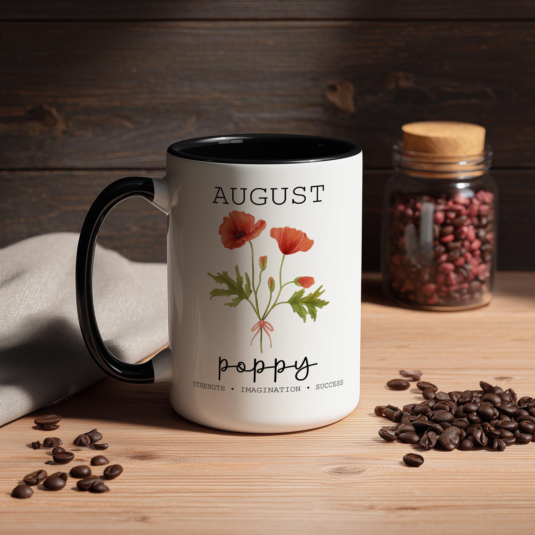 August - Poppy - Birth Month Flower Mug