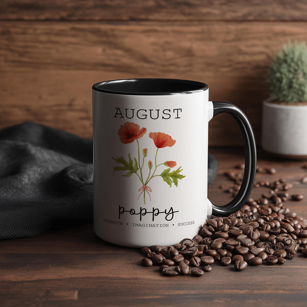 August - Poppy - Birth Month Flower Mug