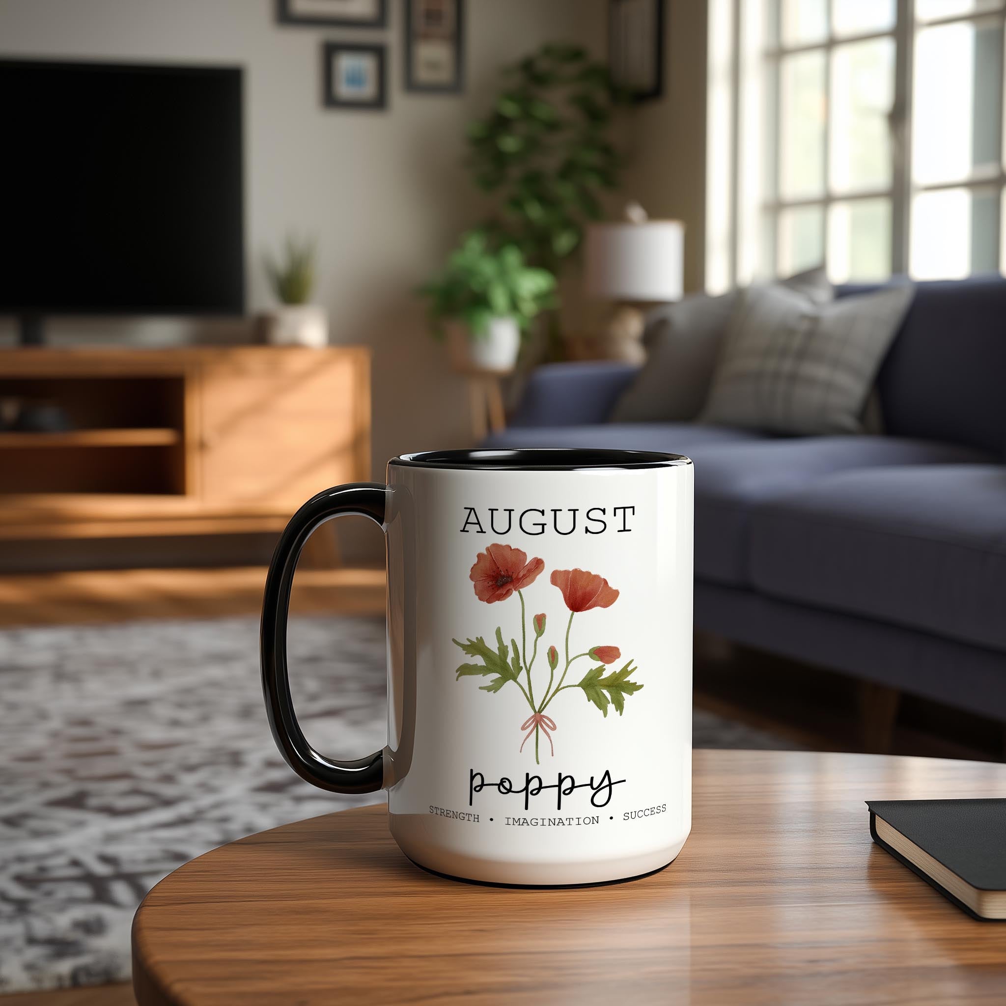 August - Poppy - Birth Month Flower Mug